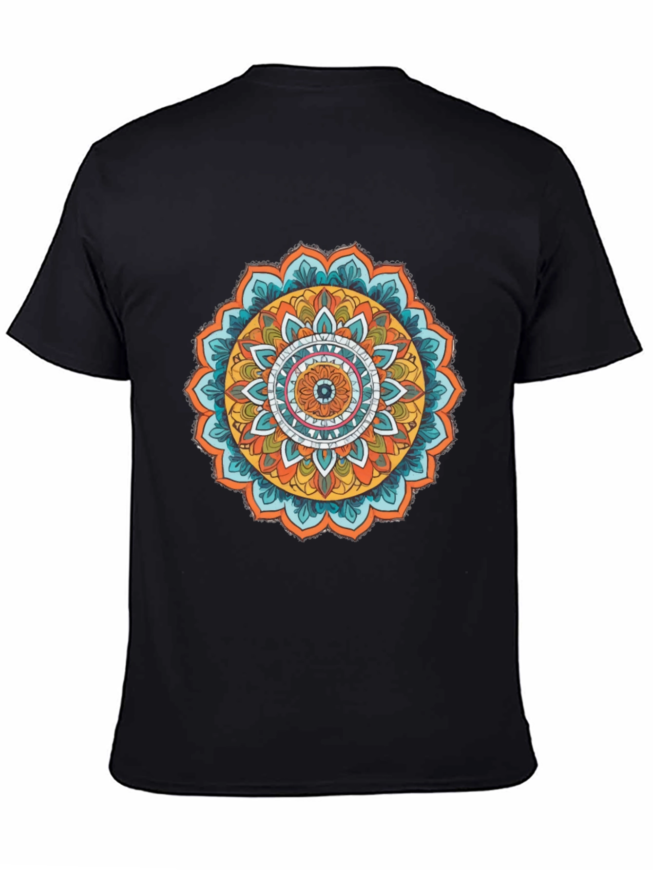 Mandala Print Black Tee