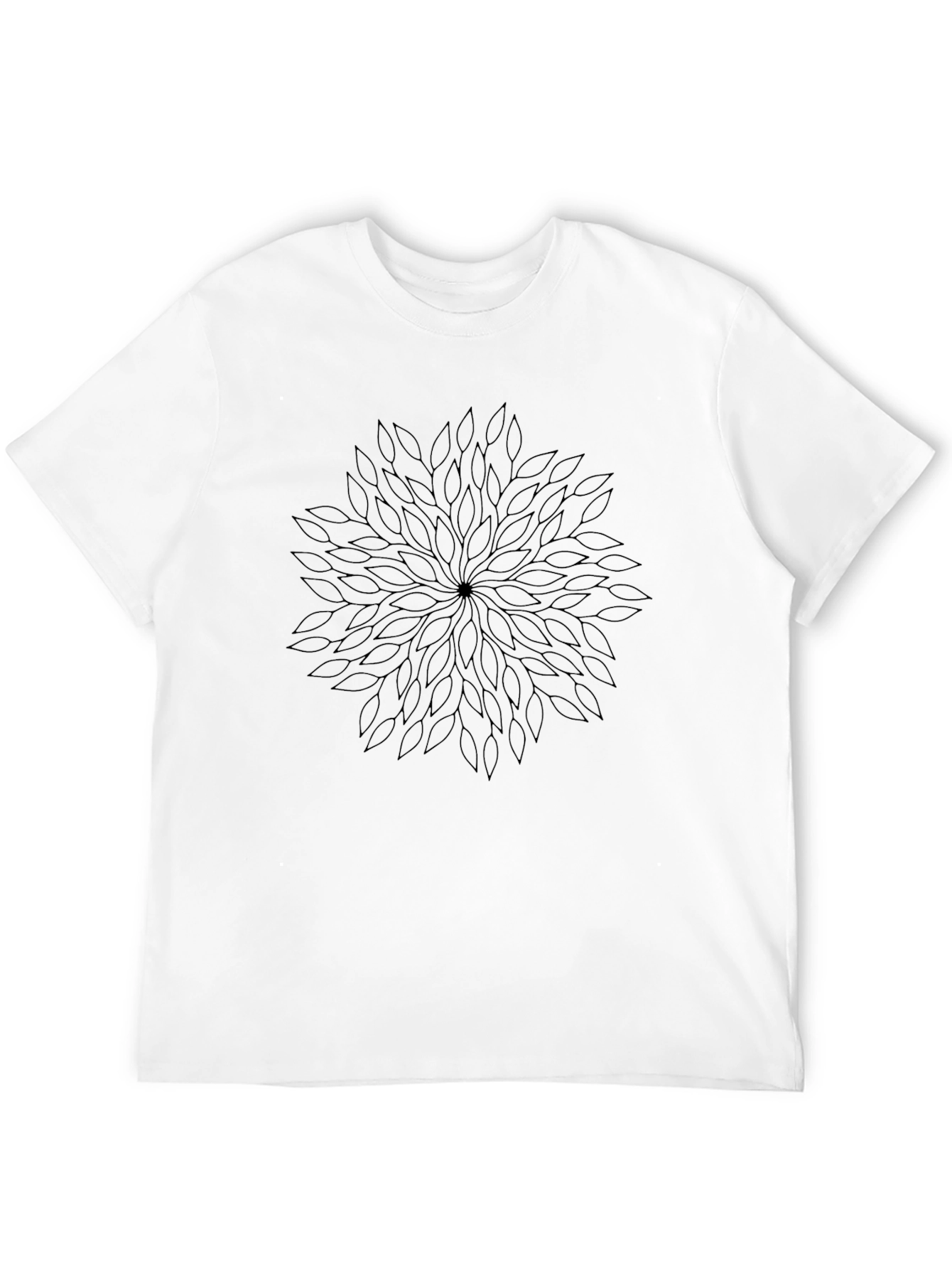 Mens Black Mandala T-Shirt - Geometric Graphic Tee