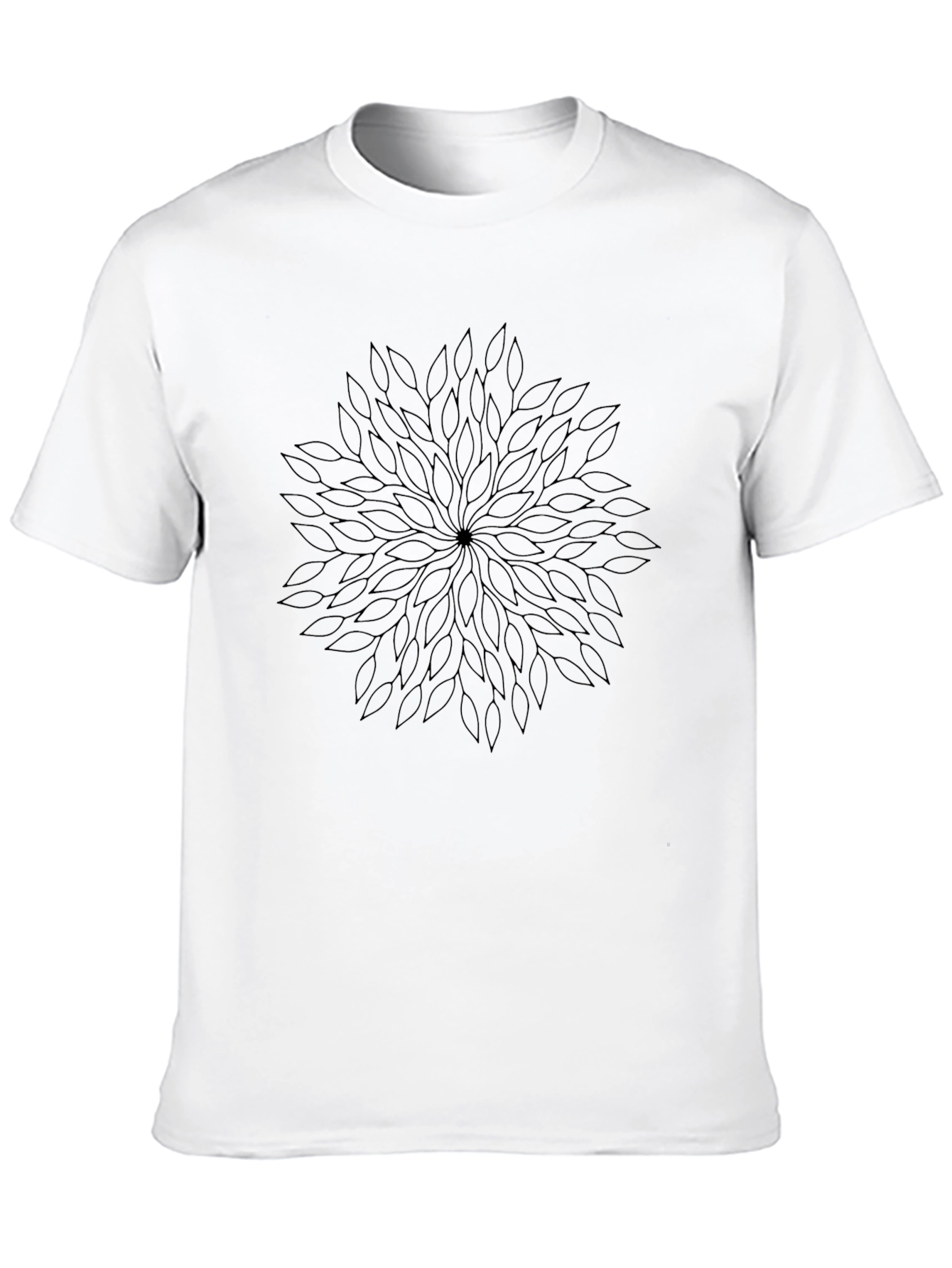 Mens Black Mandala T-Shirt - Geometric Graphic Tee