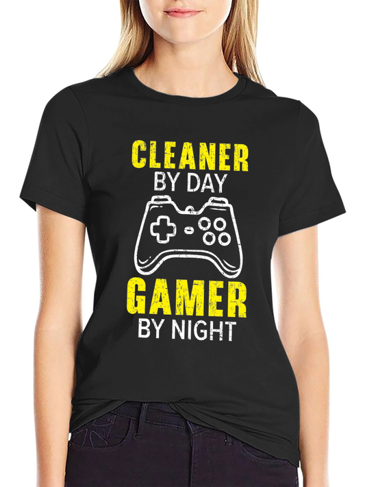 Cleaner by Day Gamer by Night Graphic Tee