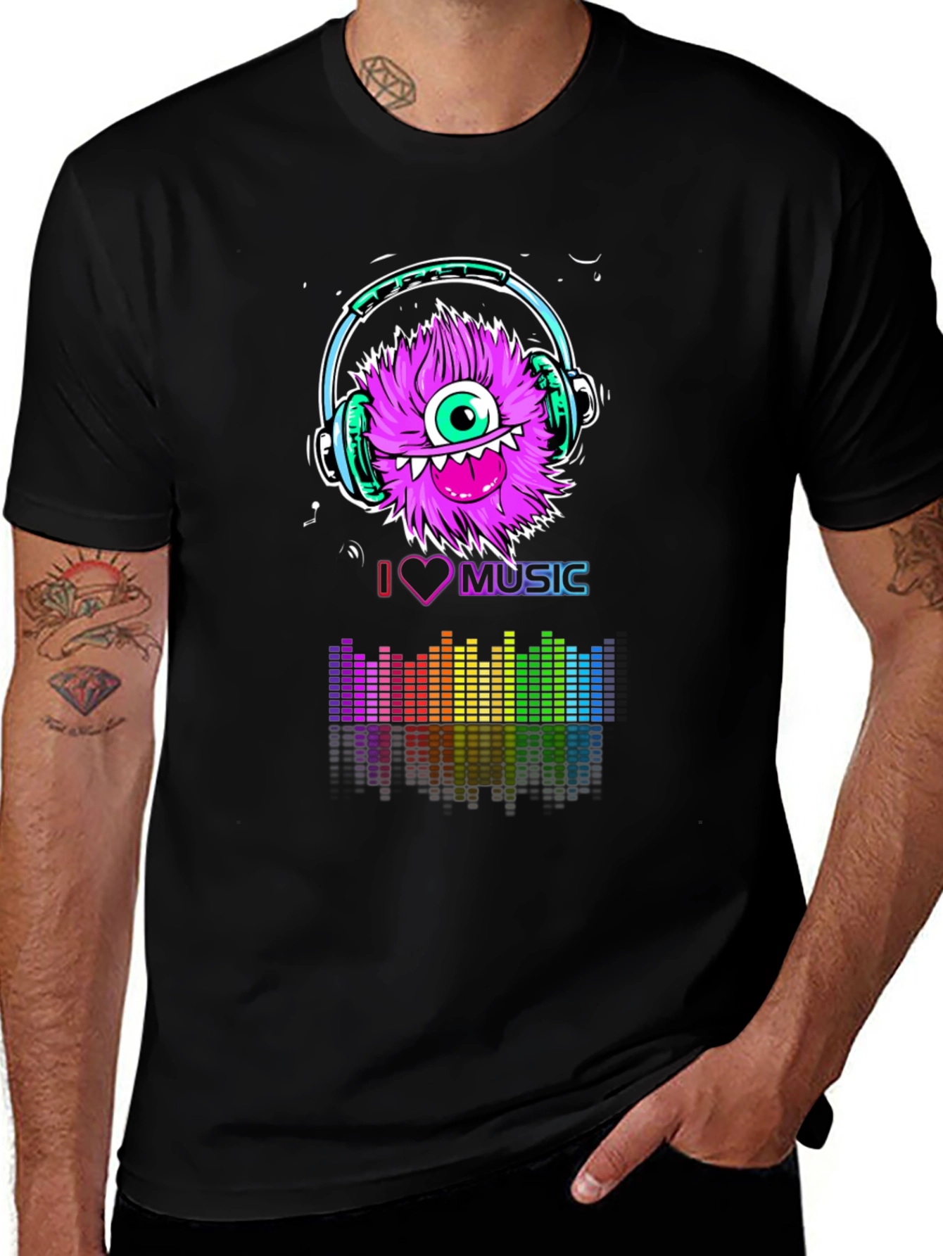 Monster Music Lover Graphic T-Shirt