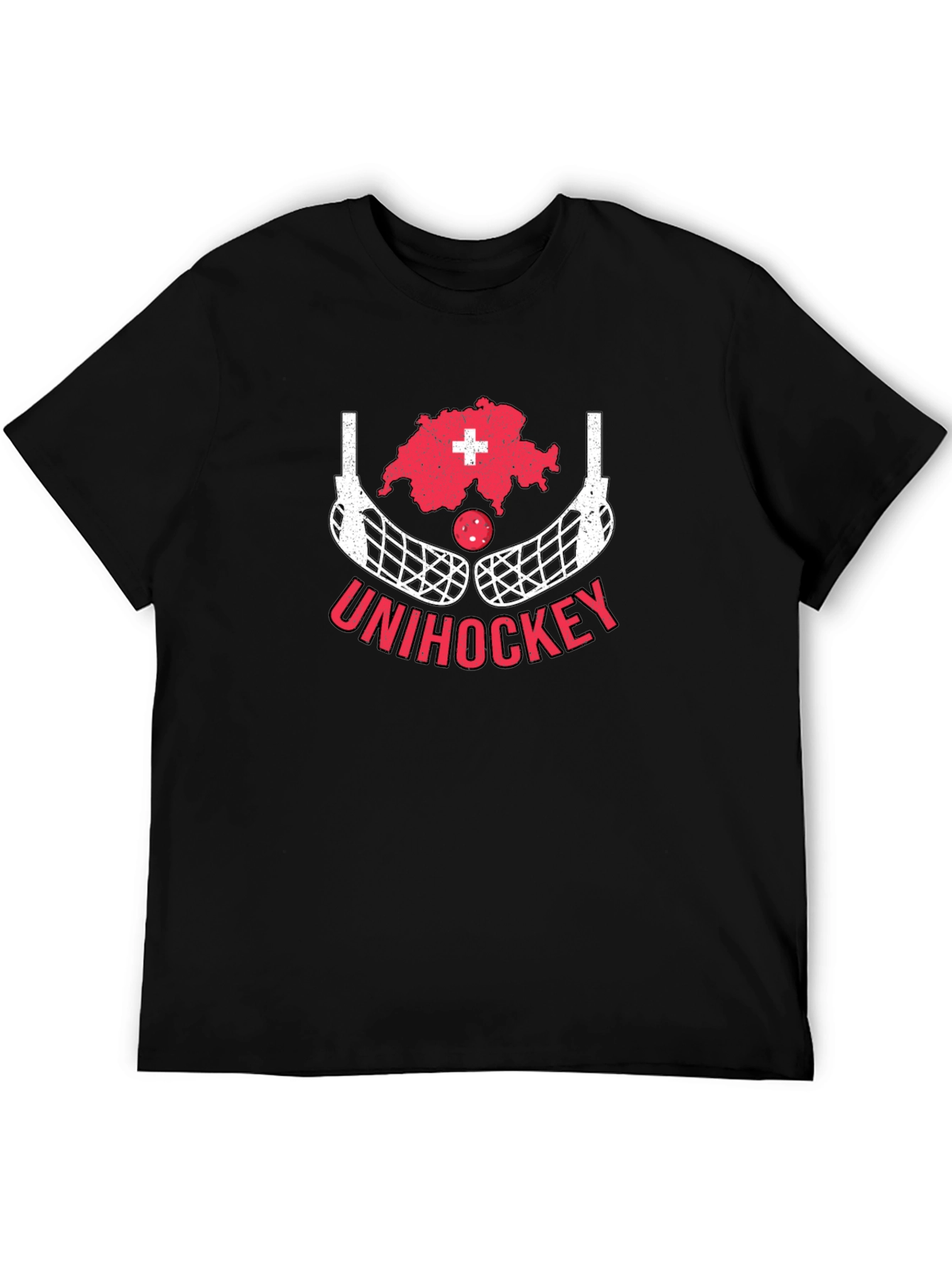 Unihockey Switzerland Map T-Shirt