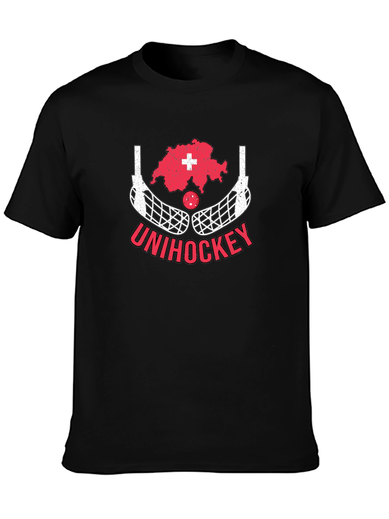 Unihockey Switzerland Map T-Shirt