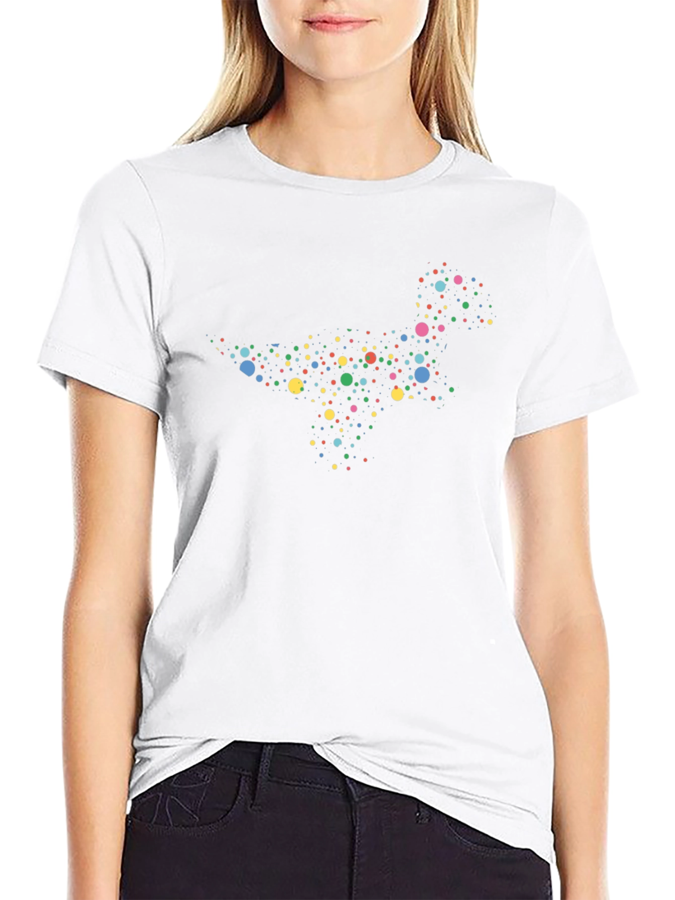 Dotted Dinosaur Black T-Shirt