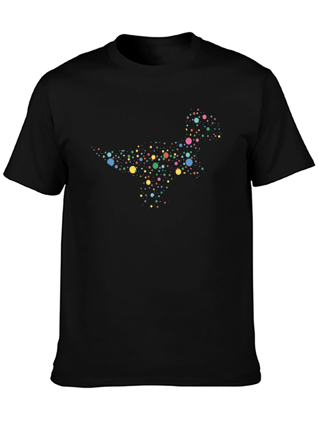 Dotted Dinosaur Black T-Shirt