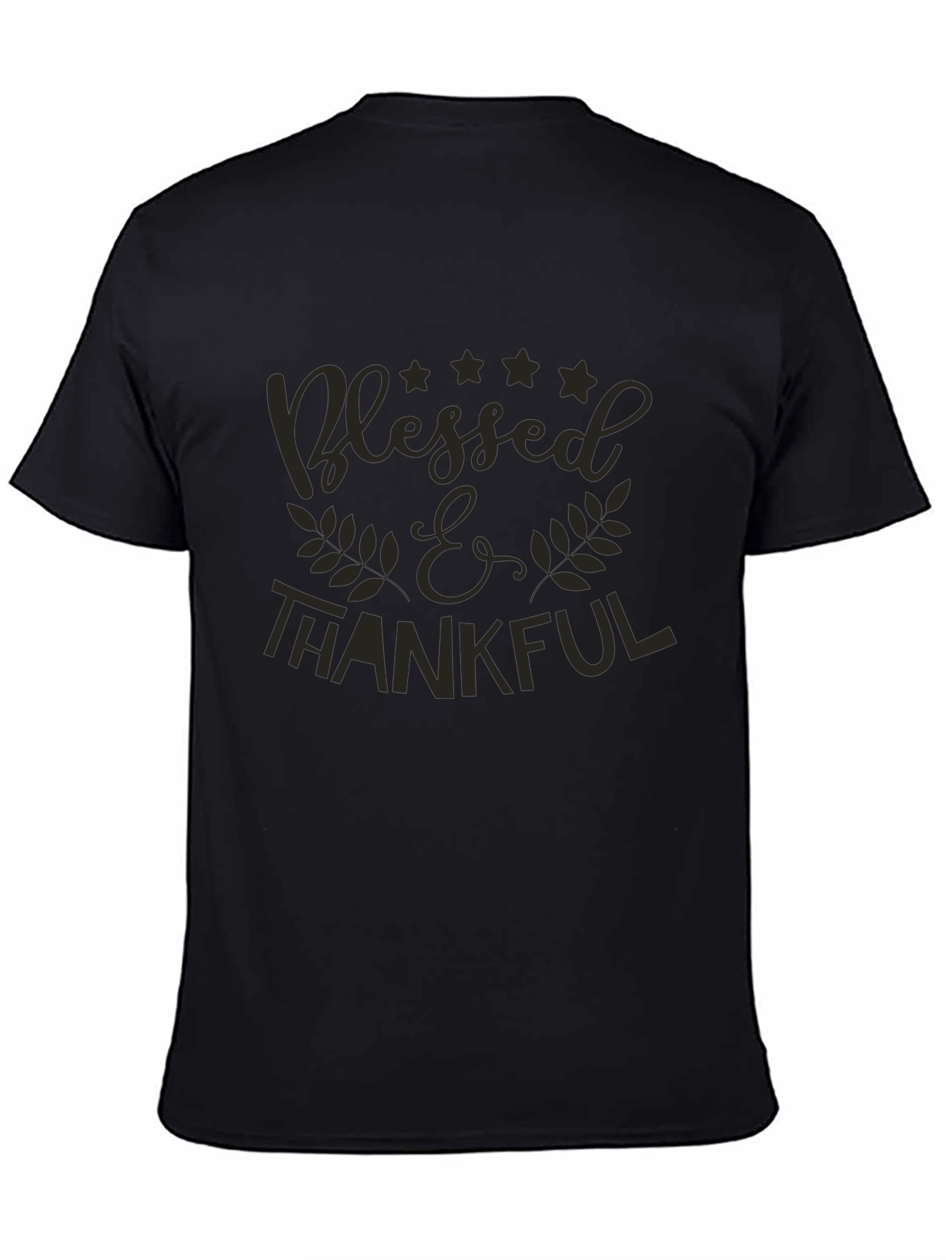 Blessed & Thankful Graphic Tee - Casual Black T-Shirt