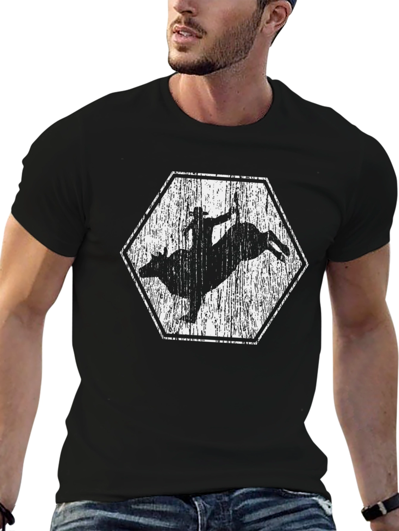 Bull Rider Graphic Tee - Black