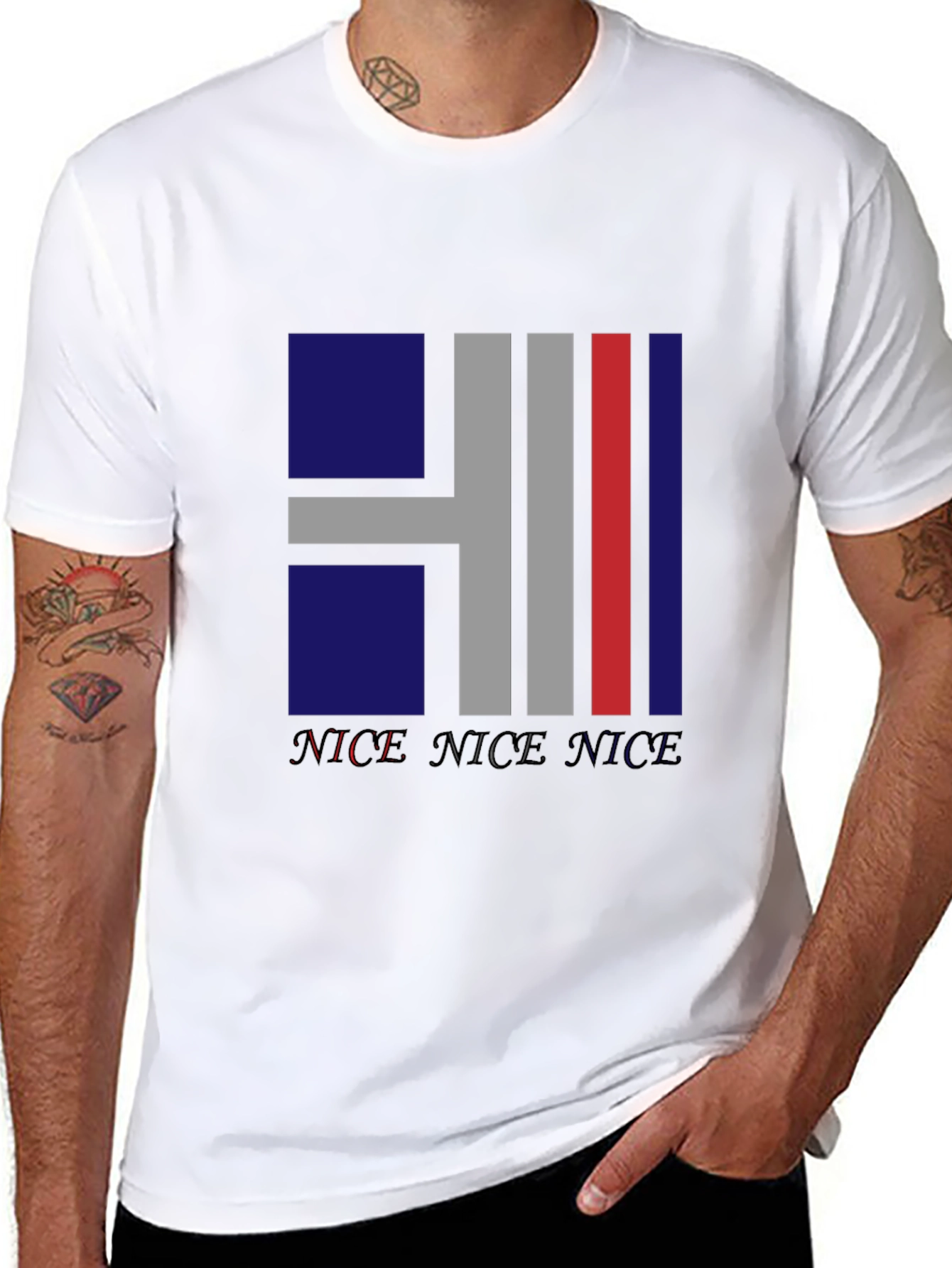 Nice Graphic Print Black T-Shirt