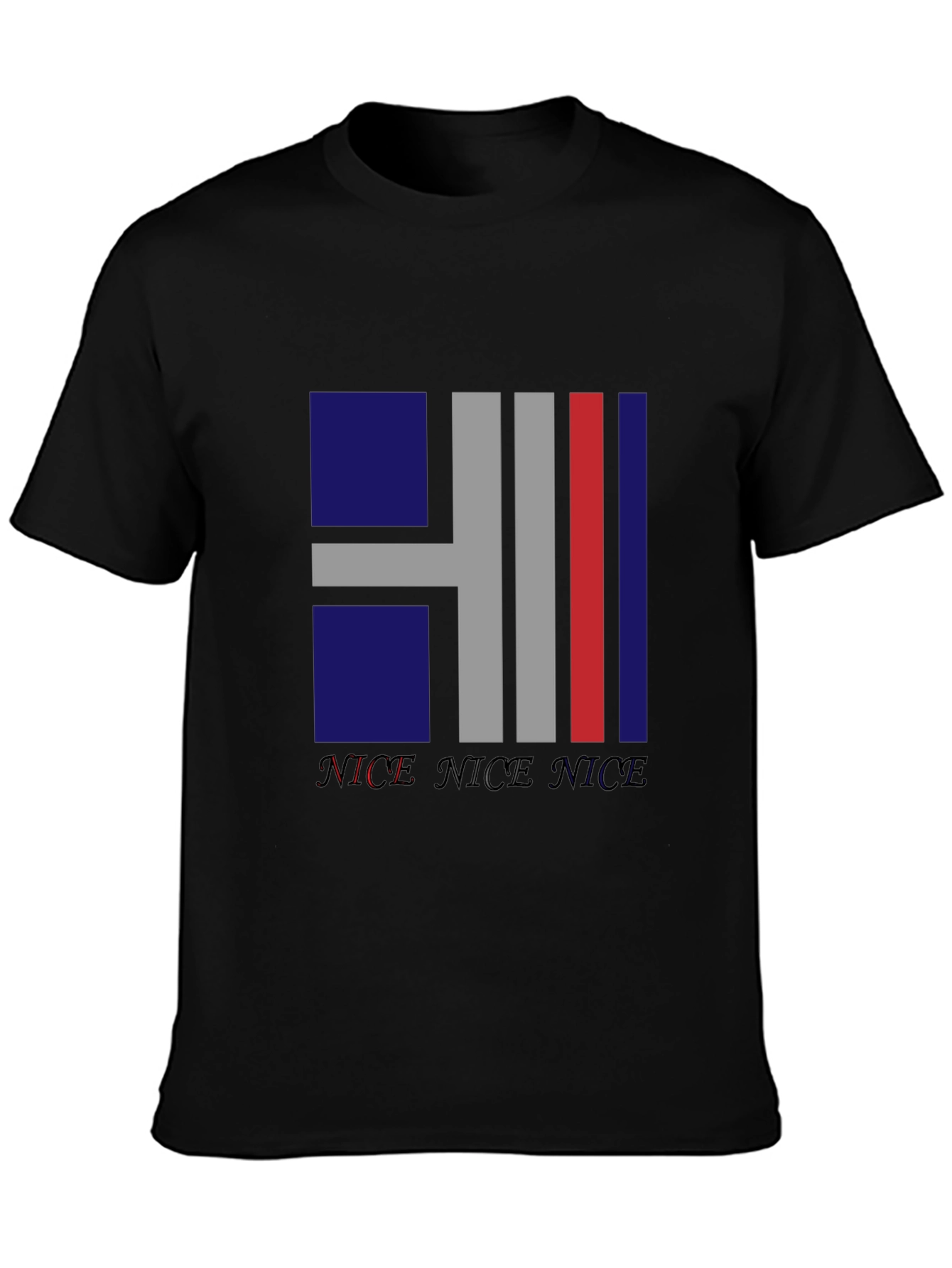 Nice Graphic Print Black T-Shirt