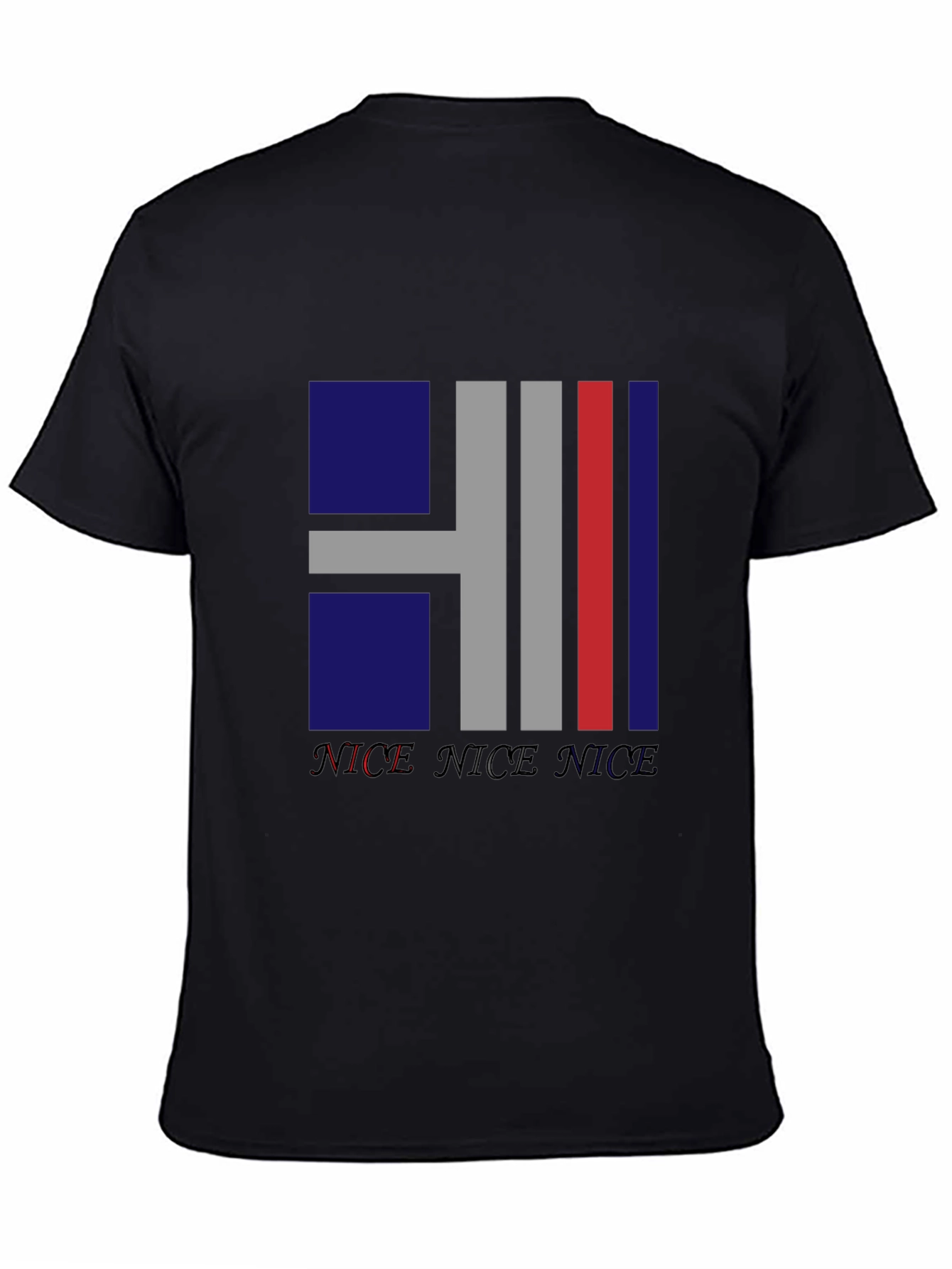 Nice Graphic Print Black T-Shirt
