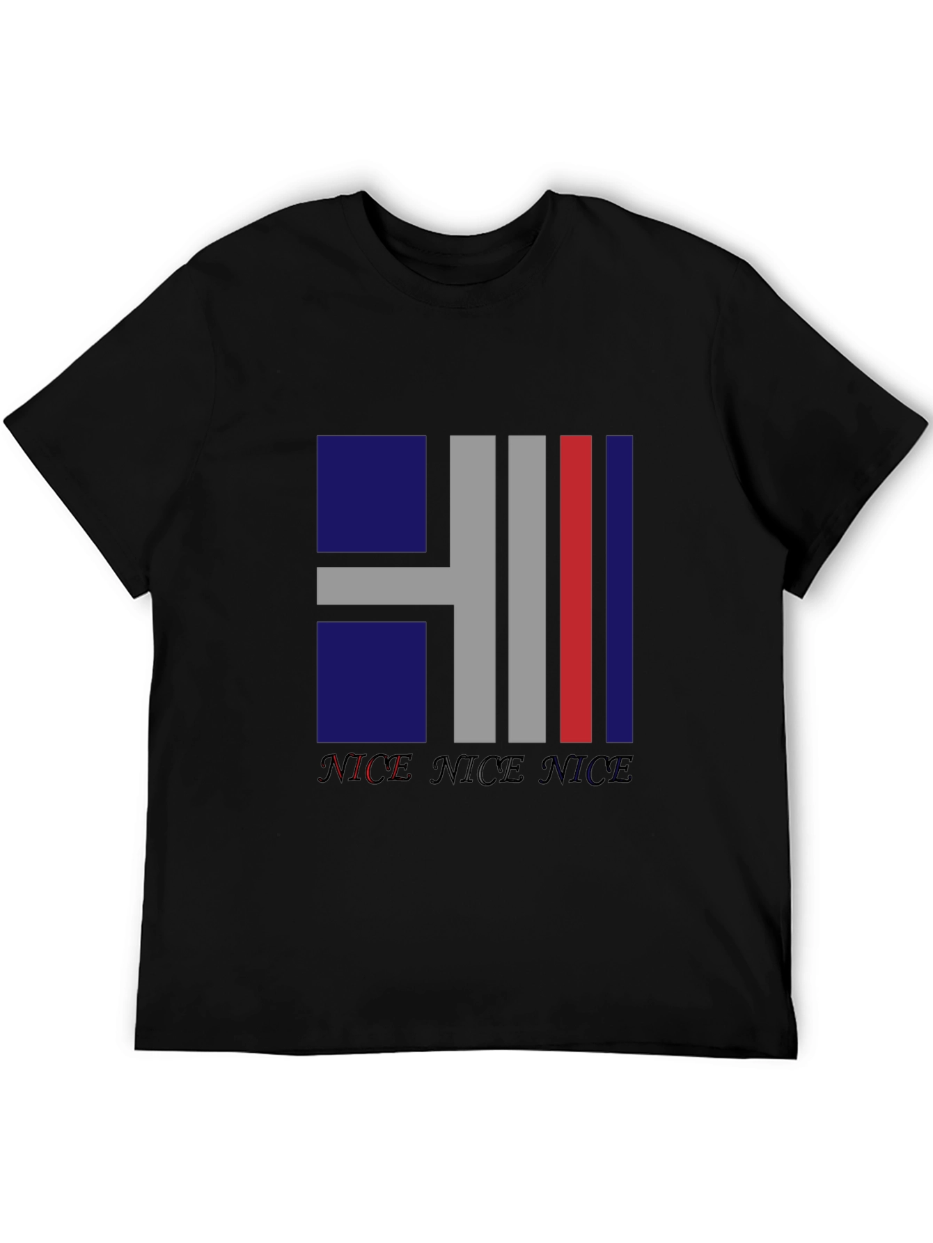 Nice Graphic Print Black T-Shirt
