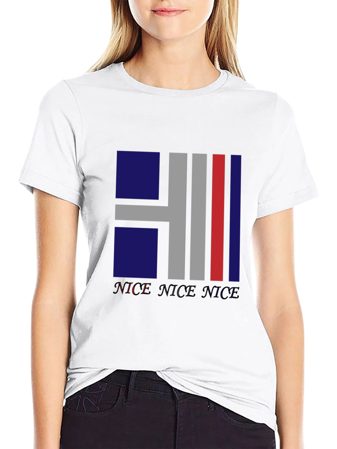 Nice Graphic Print Black T-Shirt