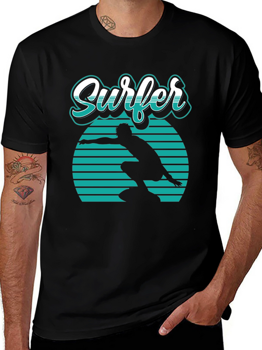 Cool Surfer Graphic Tee - Retro Style Surf Shirt