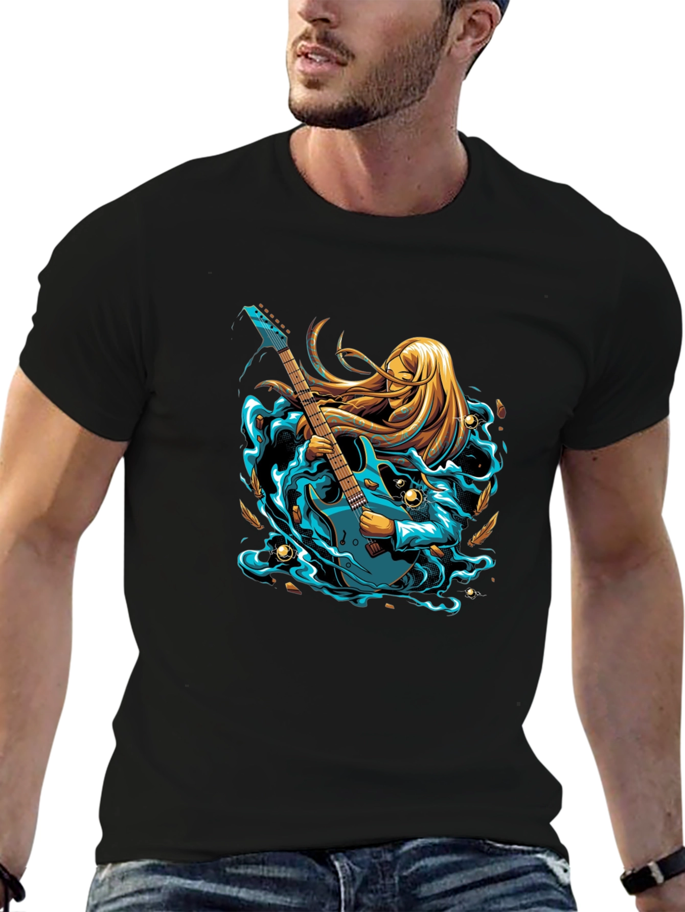 Guitar Goddess Graphic Tee - Stylish Musician T-Shirt