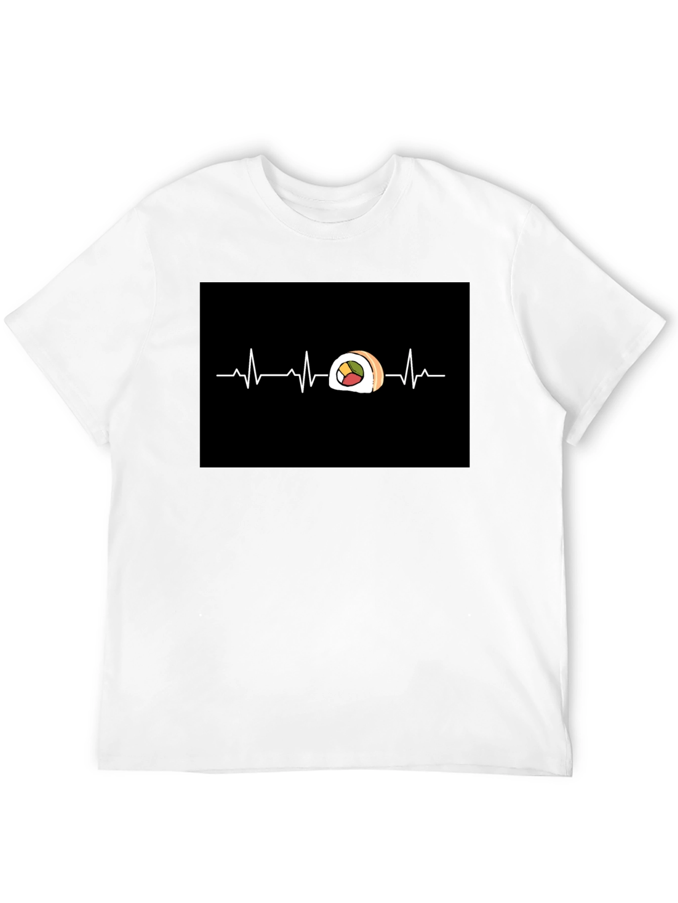 Sushi Heartbeat Graphic Tee - Cool Foodie T-Shirt
