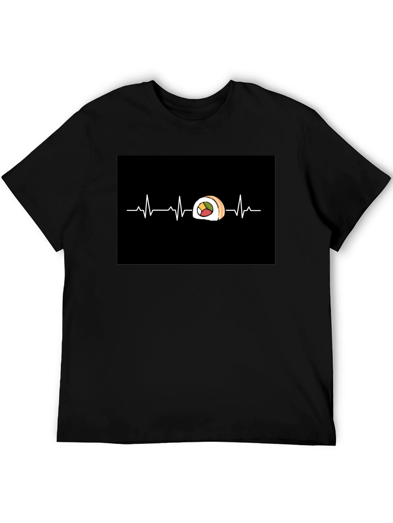 Sushi Heartbeat Graphic Tee - Cool Foodie T-Shirt