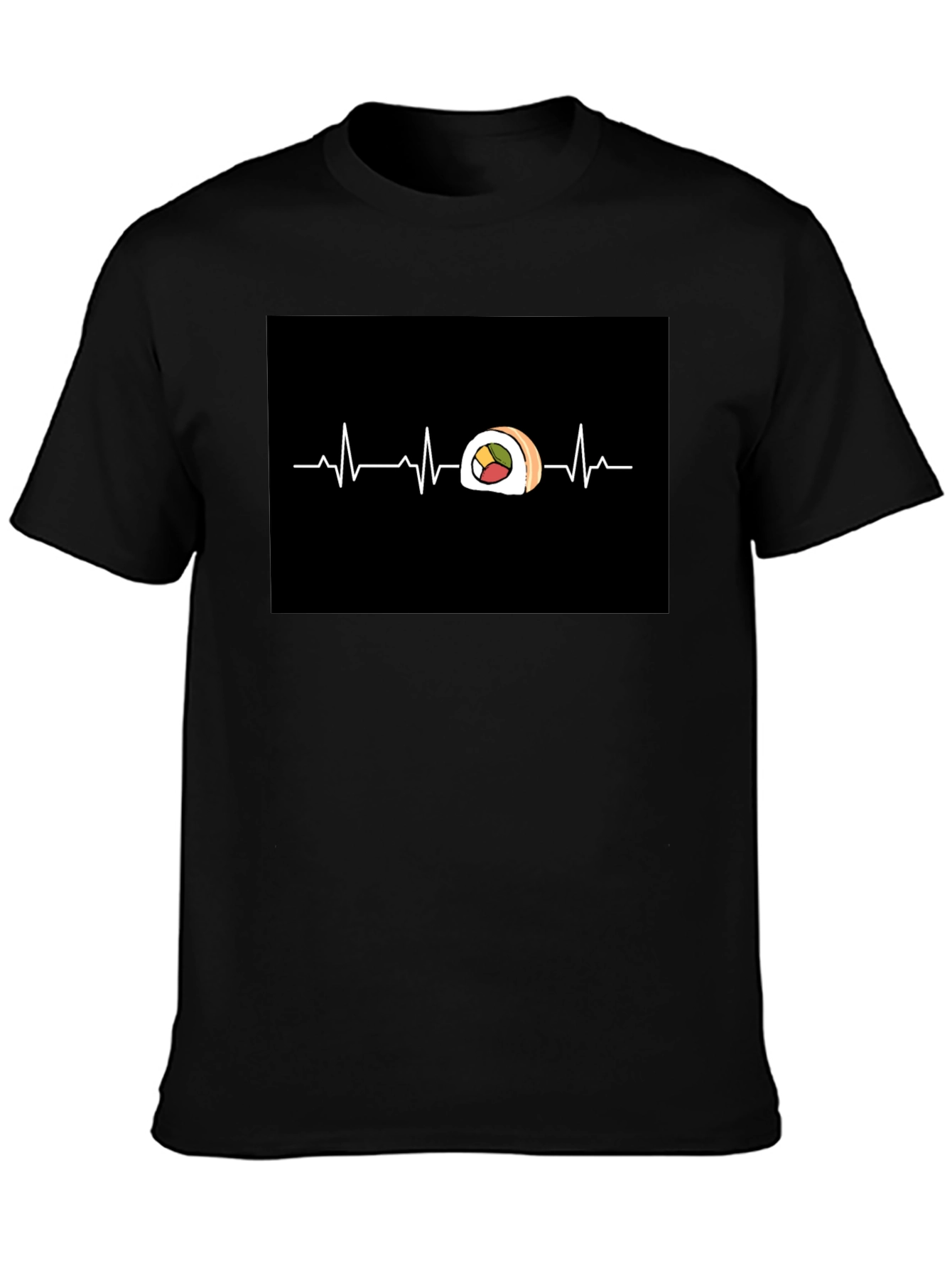 Sushi Heartbeat Graphic Tee - Cool Foodie T-Shirt