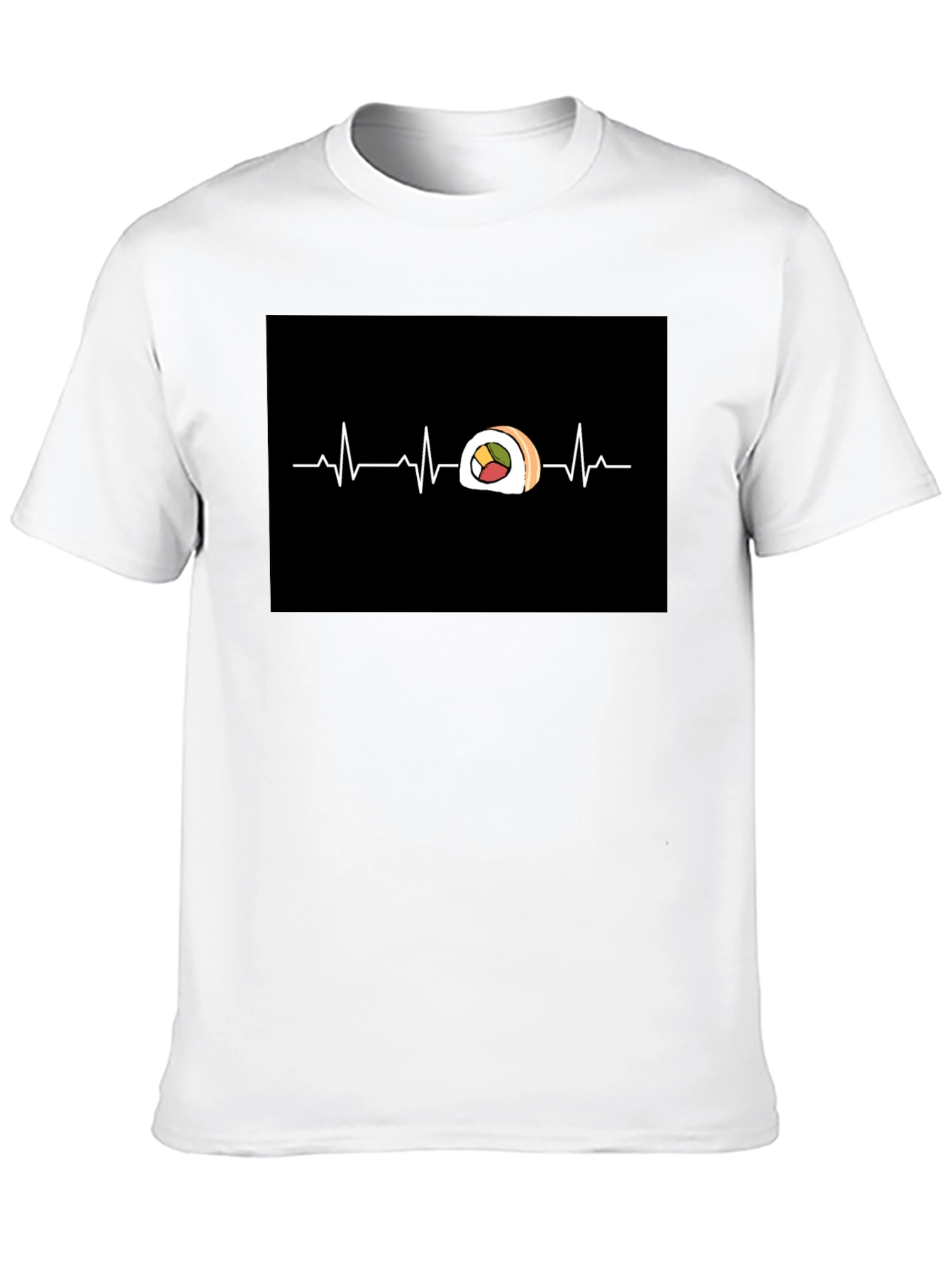 Sushi Heartbeat Graphic Tee - Cool Foodie T-Shirt