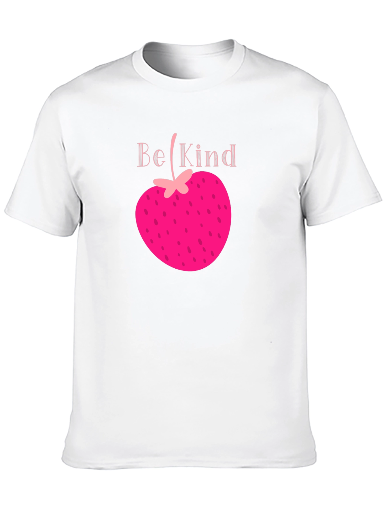 Be Kind Strawberry Heart Tee - Black Graphic T-Shirt