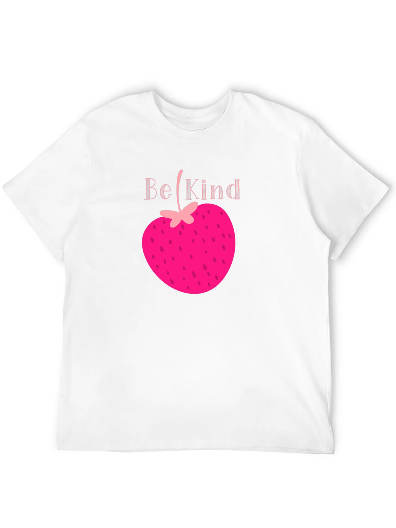 Be Kind Strawberry Heart Tee - Black Graphic T-Shirt
