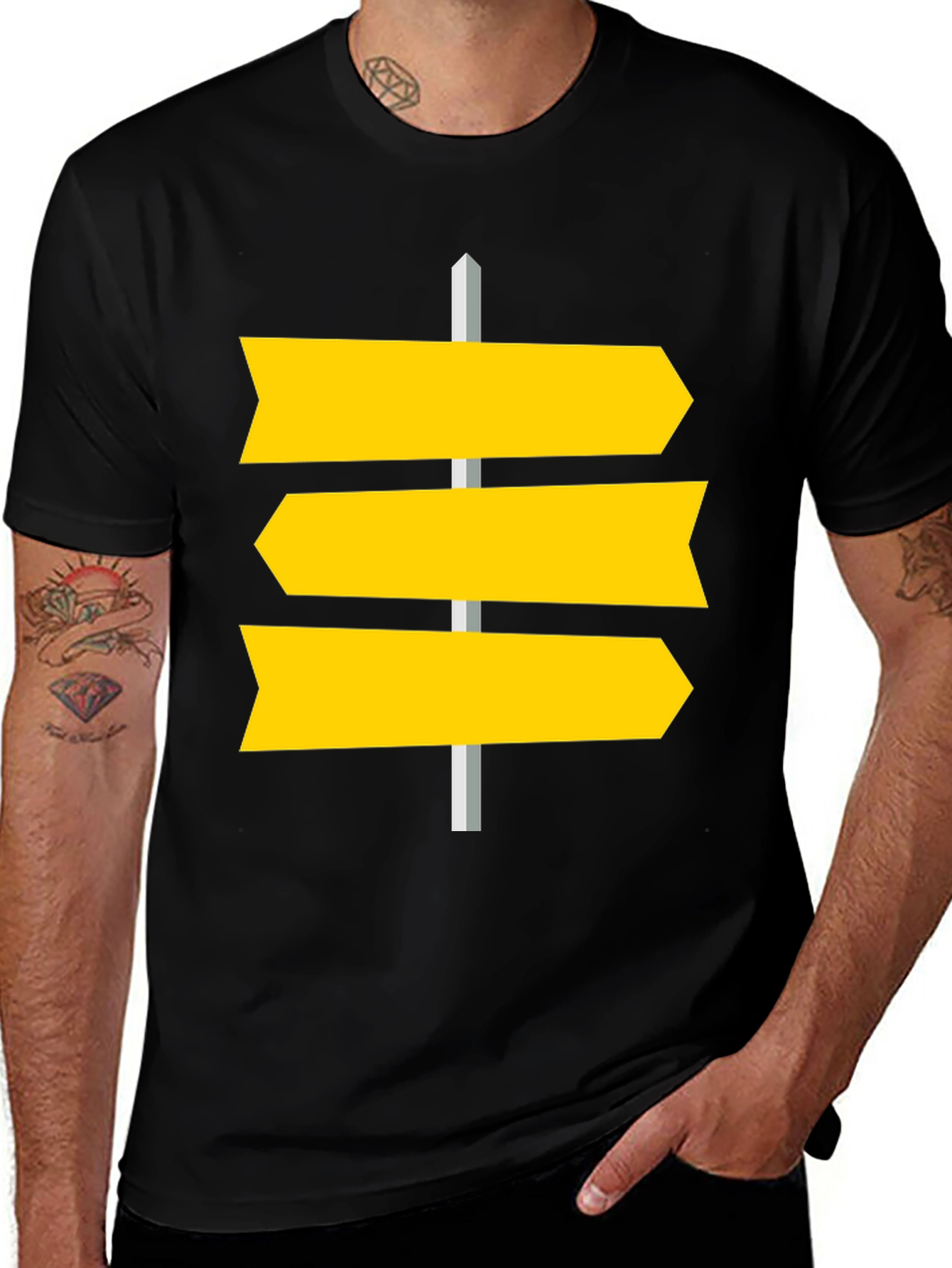 Directional Signpost Graphic Tee - Unisex Cotton T-Shirt