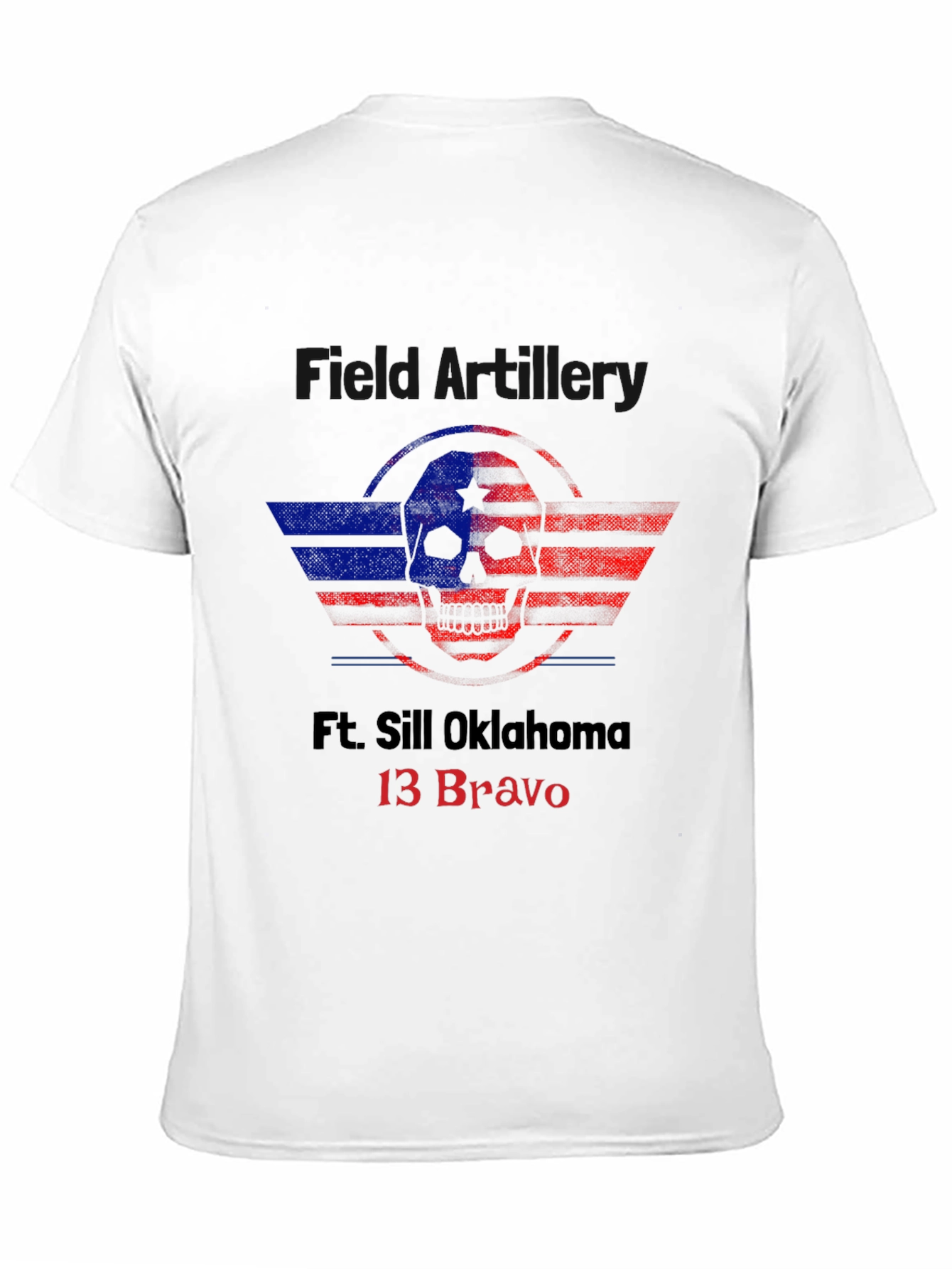 Ft. Sill Oklahoma 13 Bravo Skull Graphic T-Shirt