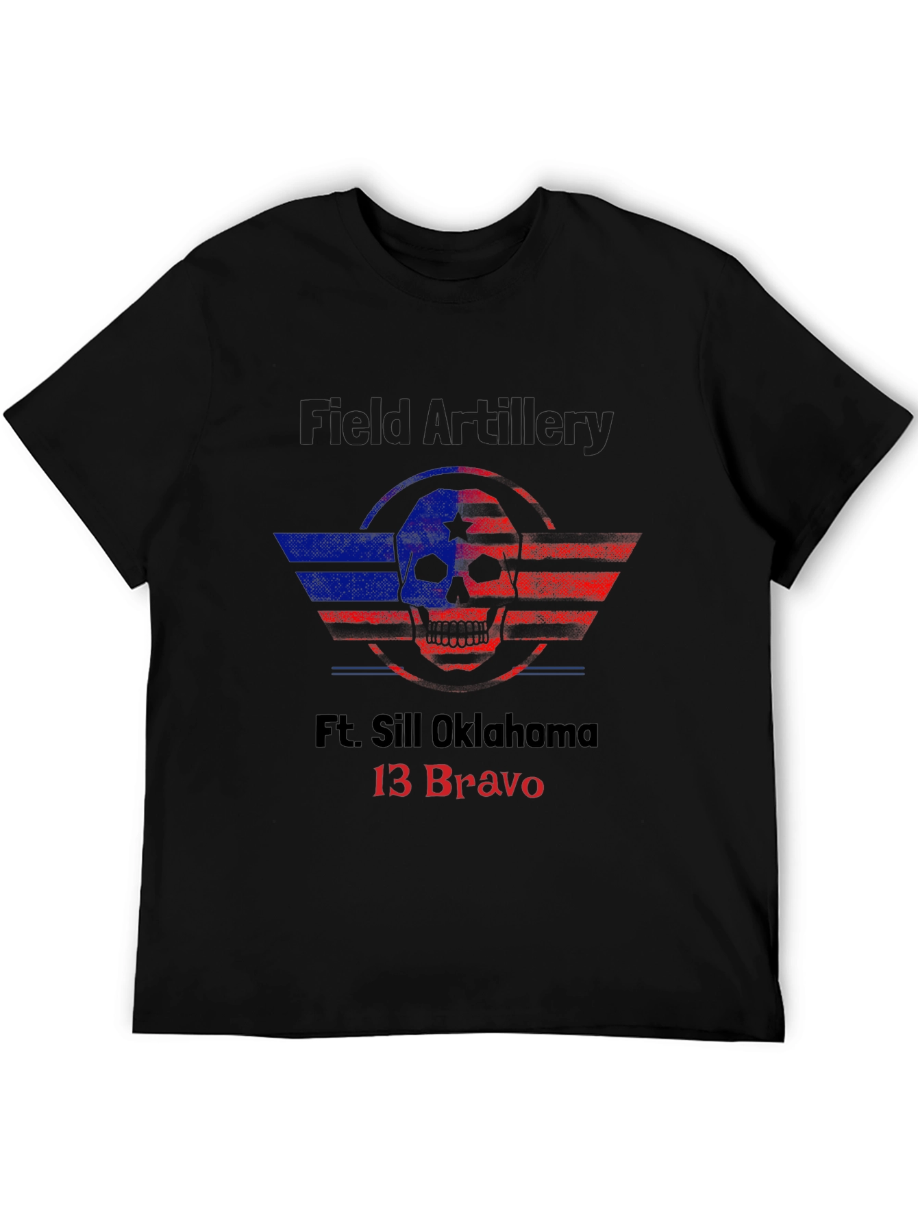 Ft. Sill Oklahoma 13 Bravo Skull Graphic T-Shirt