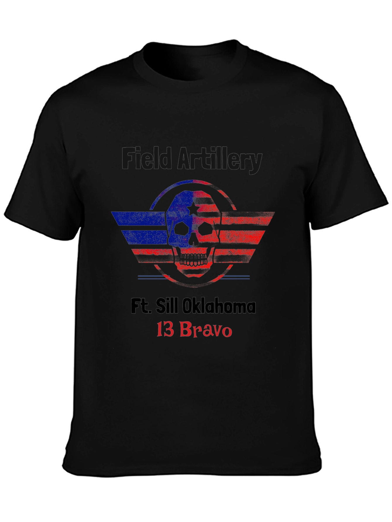Ft. Sill Oklahoma 13 Bravo Skull Graphic T-Shirt