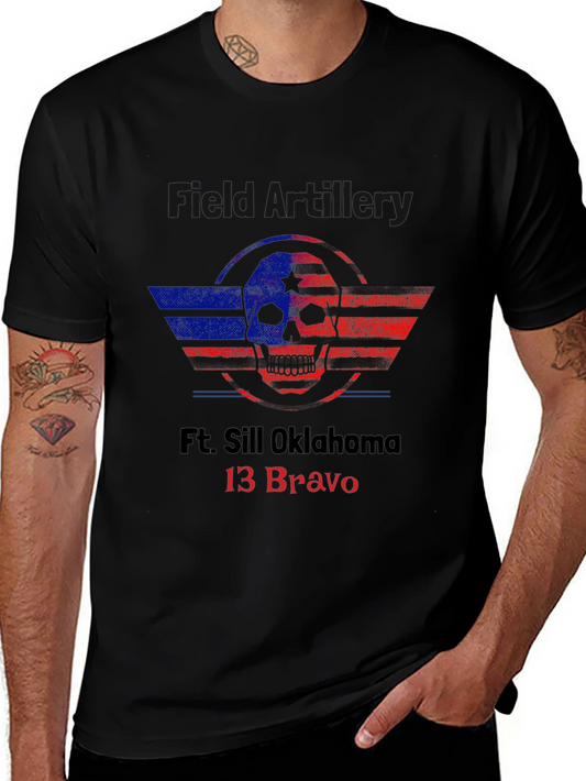 Ft. Sill Oklahoma 13 Bravo Skull Graphic T-Shirt