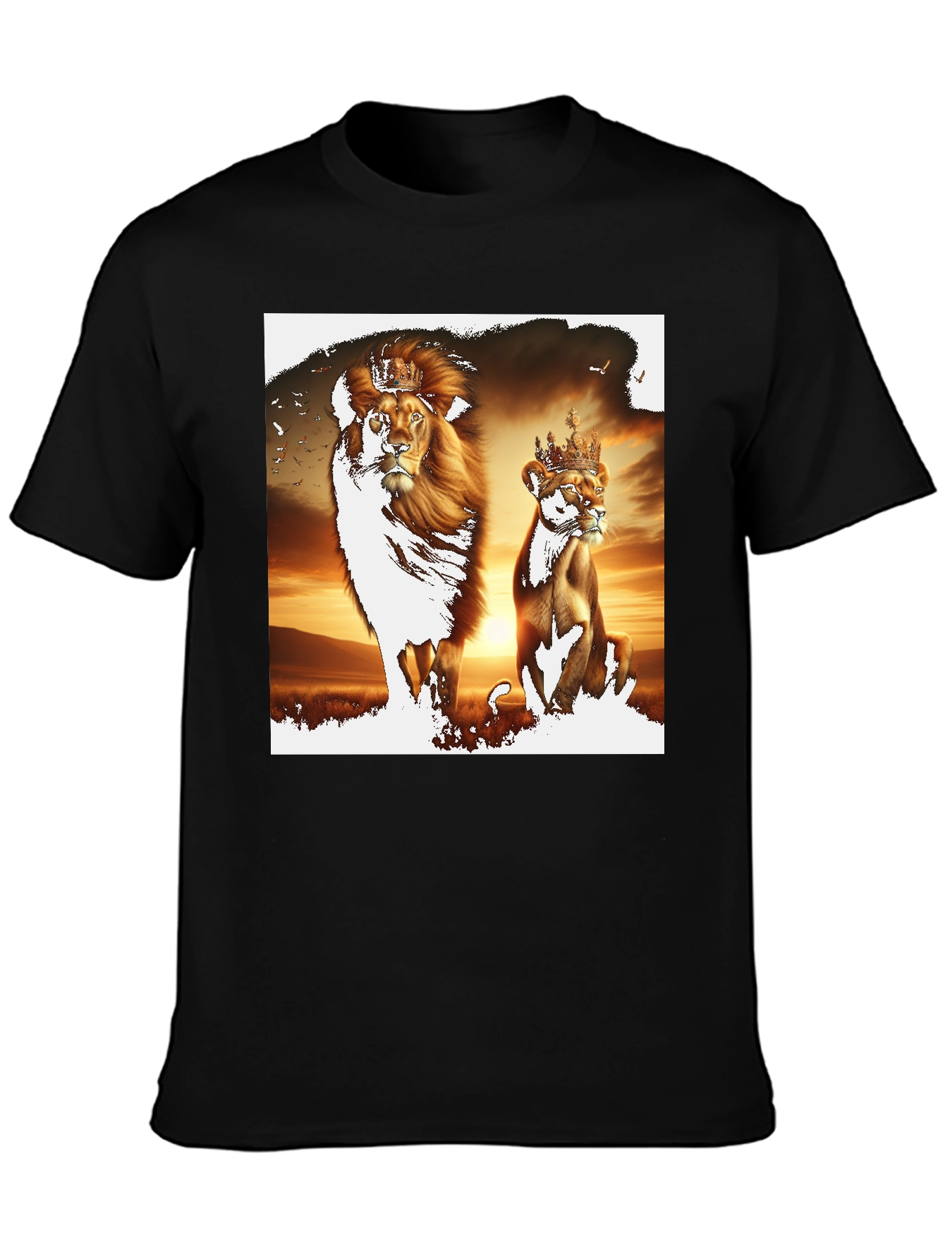 King & Queen Lion Graphic Tee - Black