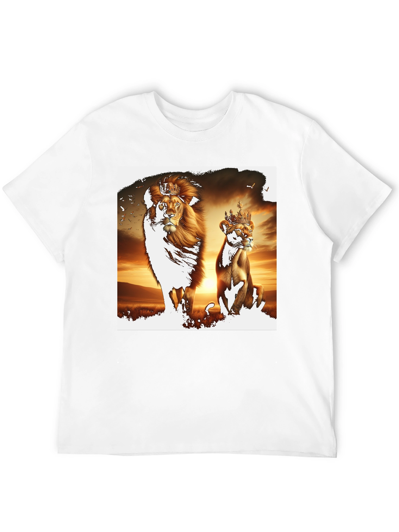 King & Queen Lion Graphic Tee - Black