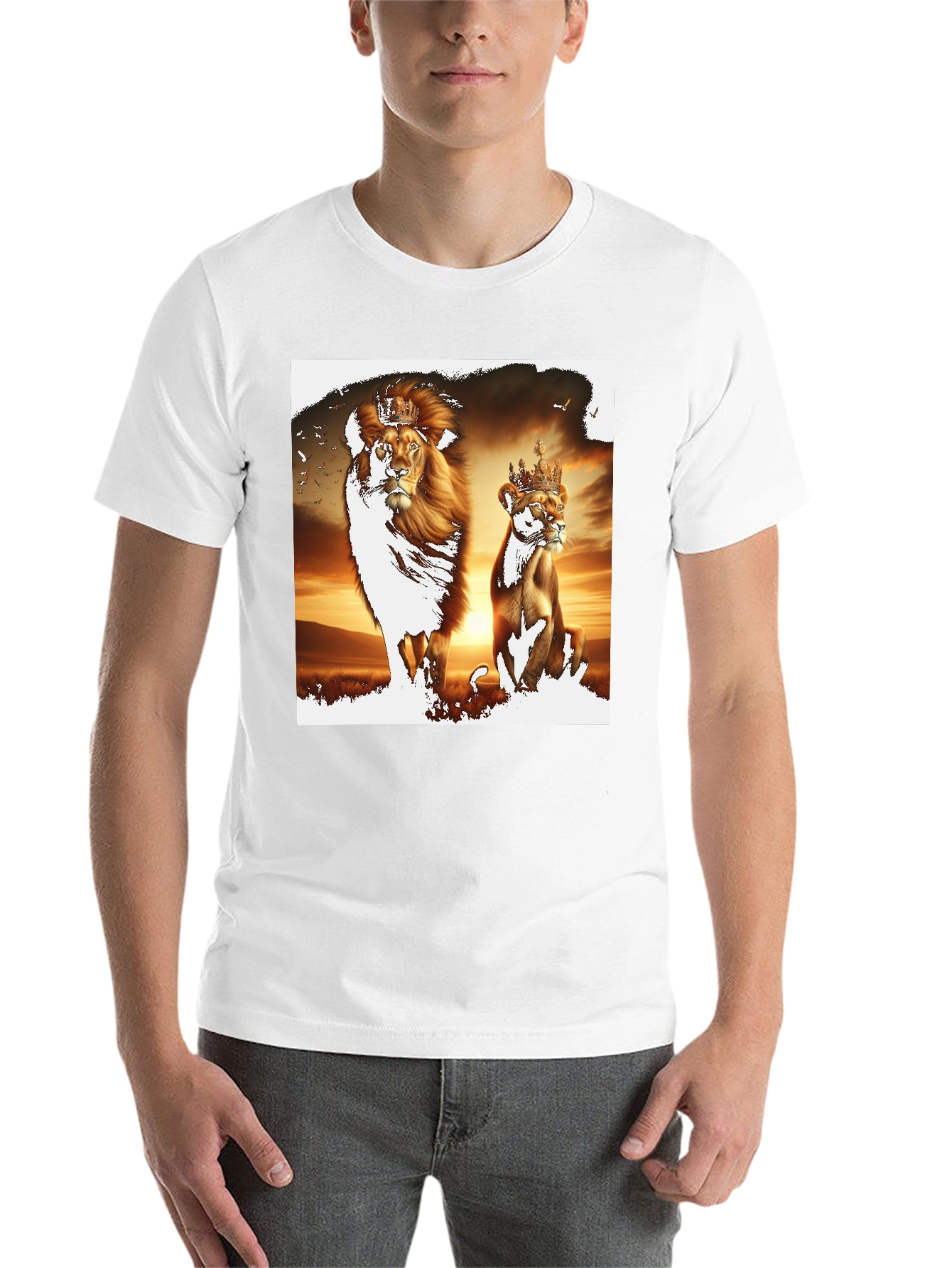 King & Queen Lion Graphic Tee - Black