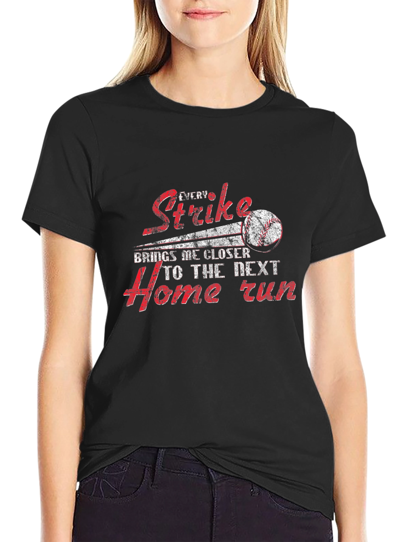 Baseball Strike Home Run Graphic T-Shirt
