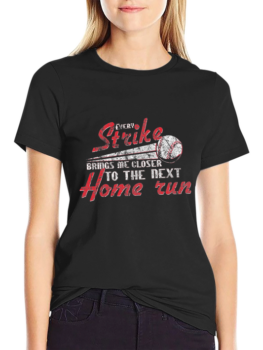 Baseball Strike Home Run Graphic T-Shirt