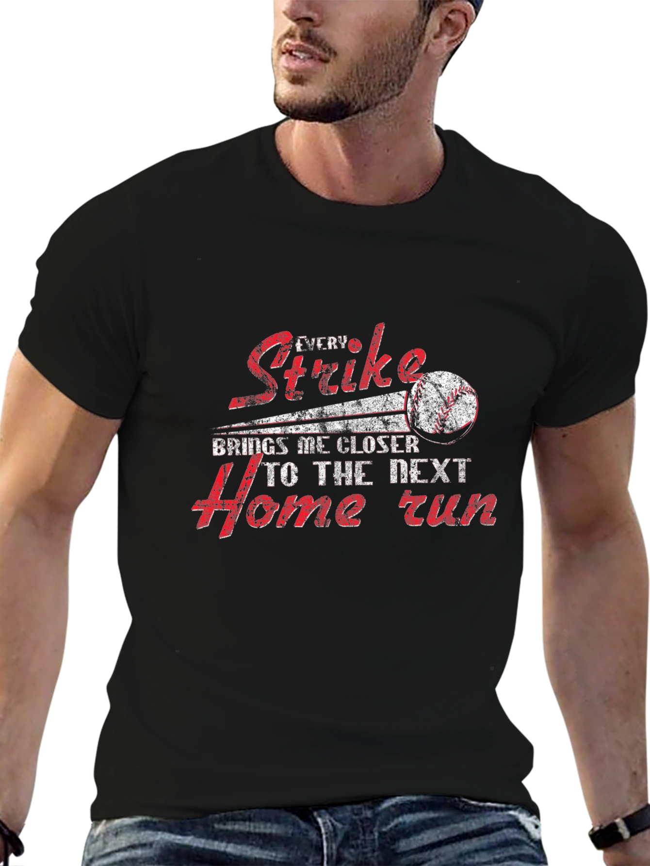 Baseball Strike Home Run Graphic T-Shirt