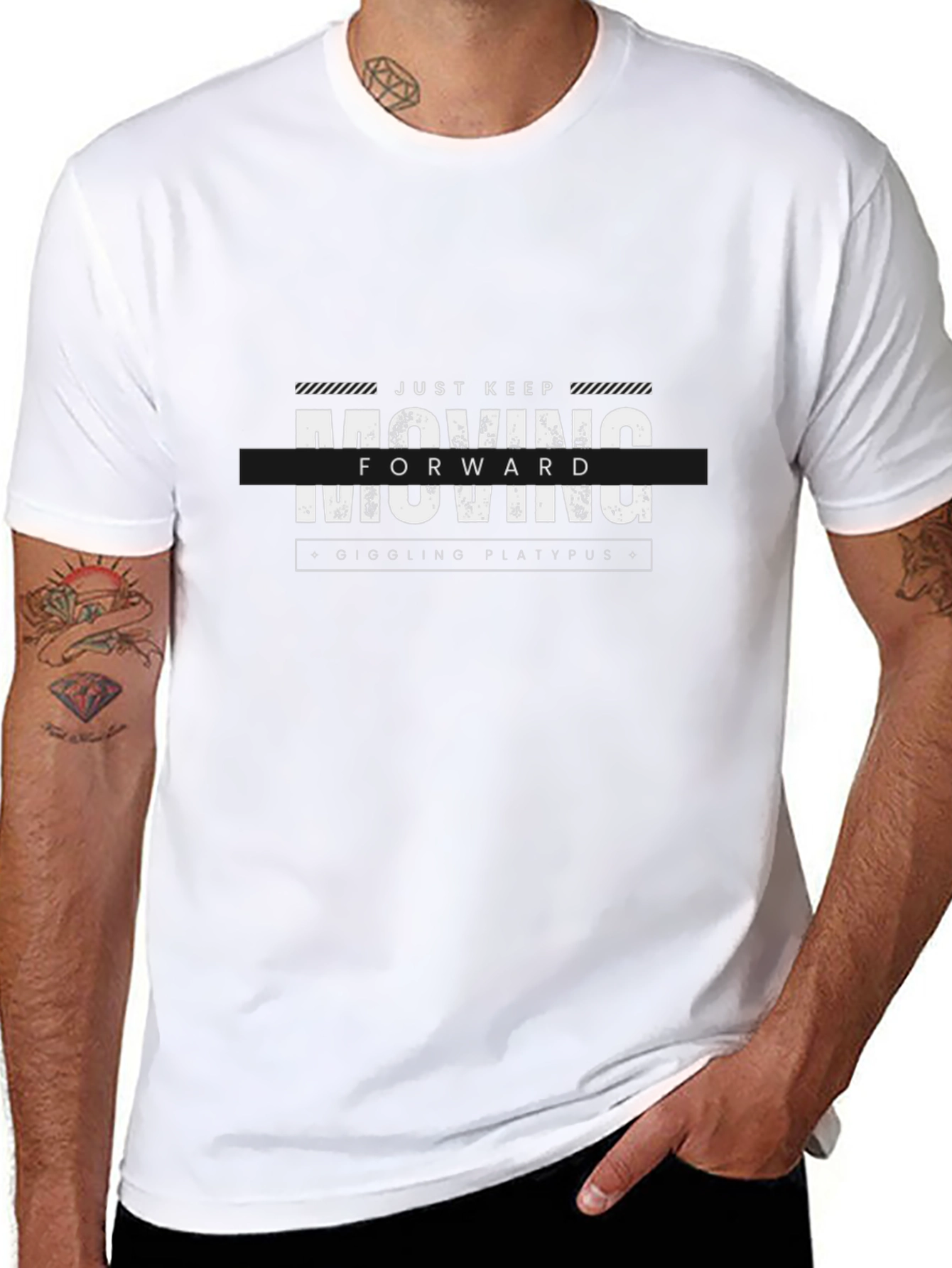 Just Keep Moving Forward Black T-Shirt