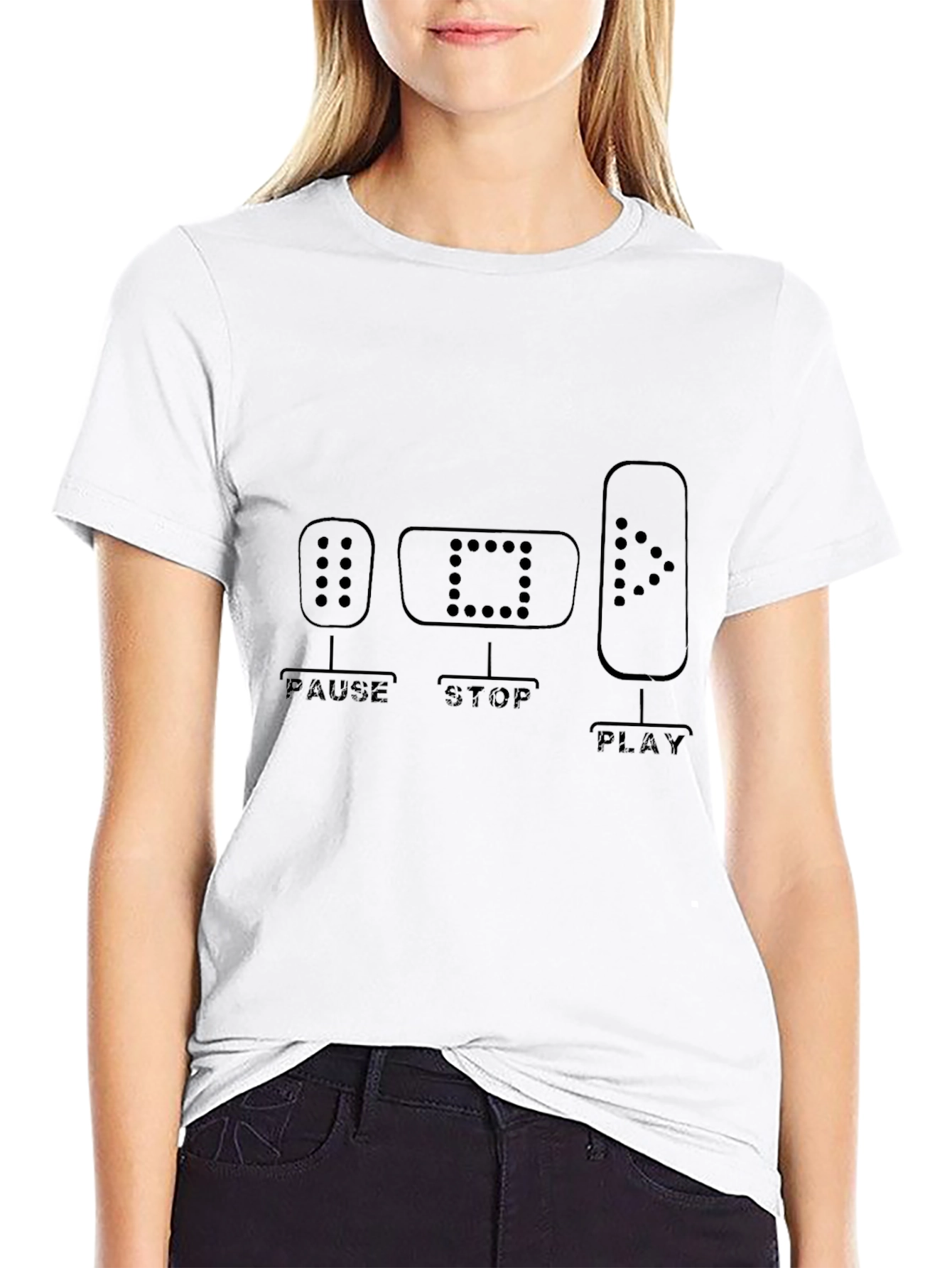 Pause Stop Play Graphic Tee - Music Lover Shirt
