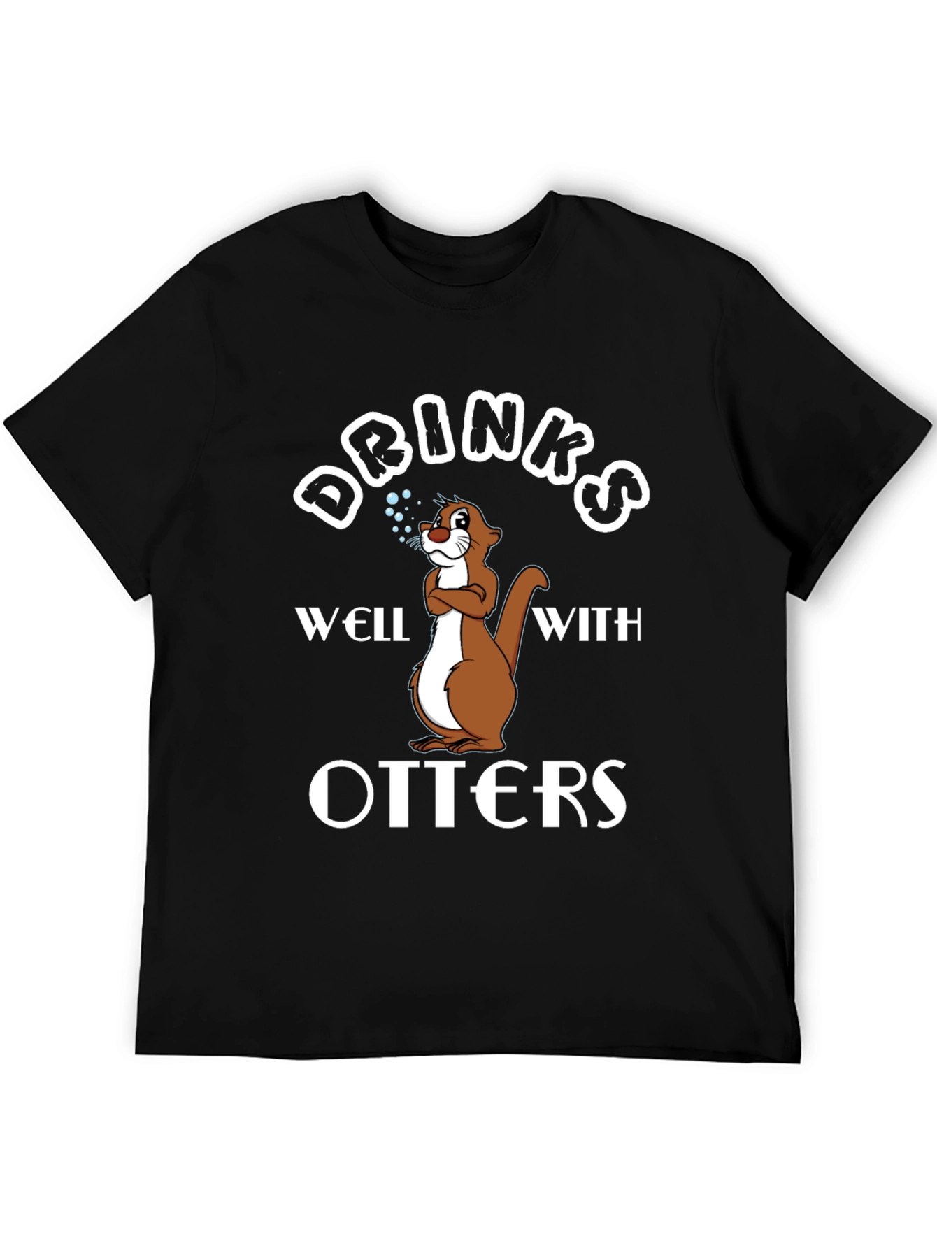 Drinks Well With Otters Graphic T-Shirt