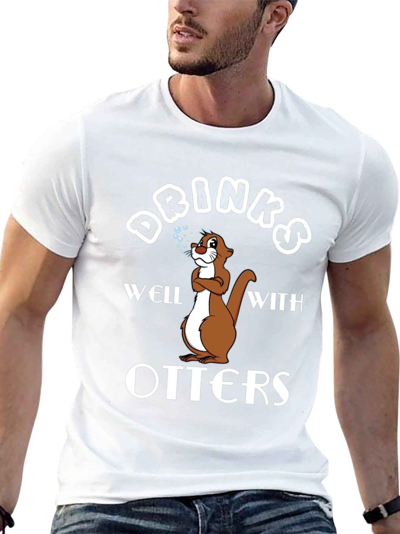 Drinks Well With Otters Graphic T-Shirt