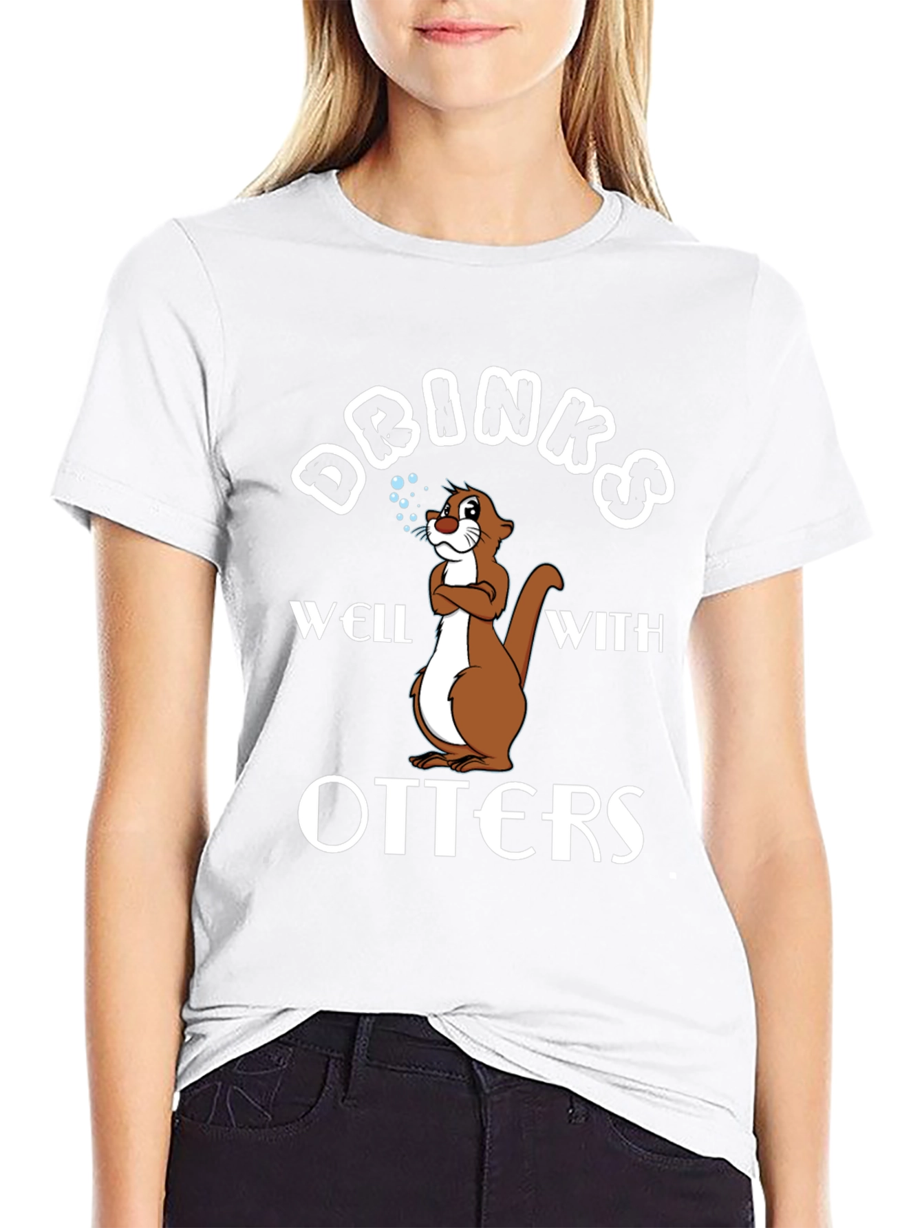 Drinks Well With Otters Graphic T-Shirt
