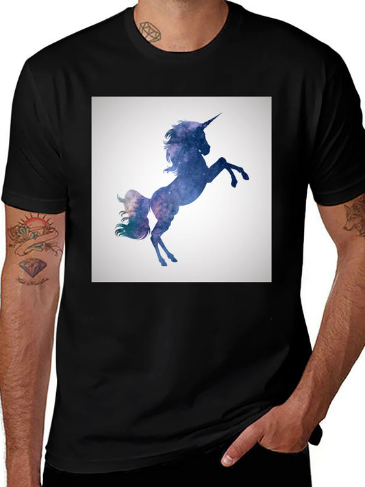 Galaxy Unicorn Graphic Black T-Shirt