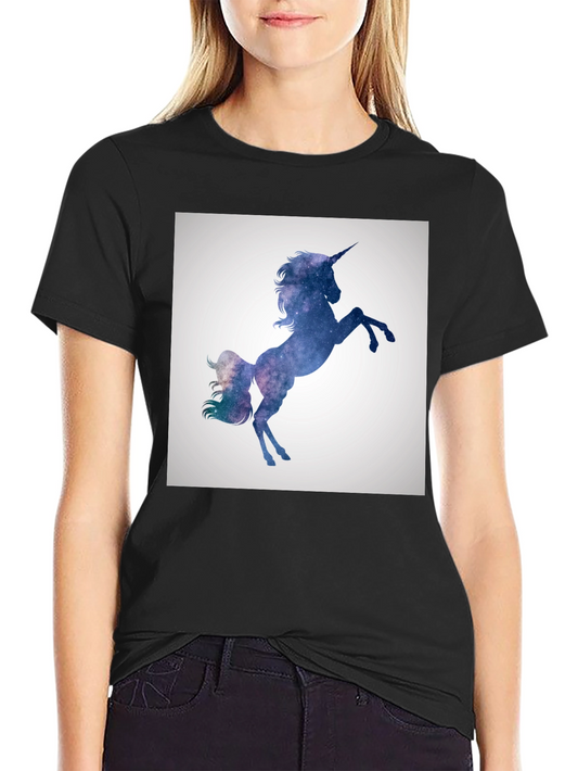 Galaxy Unicorn Graphic Black T-Shirt