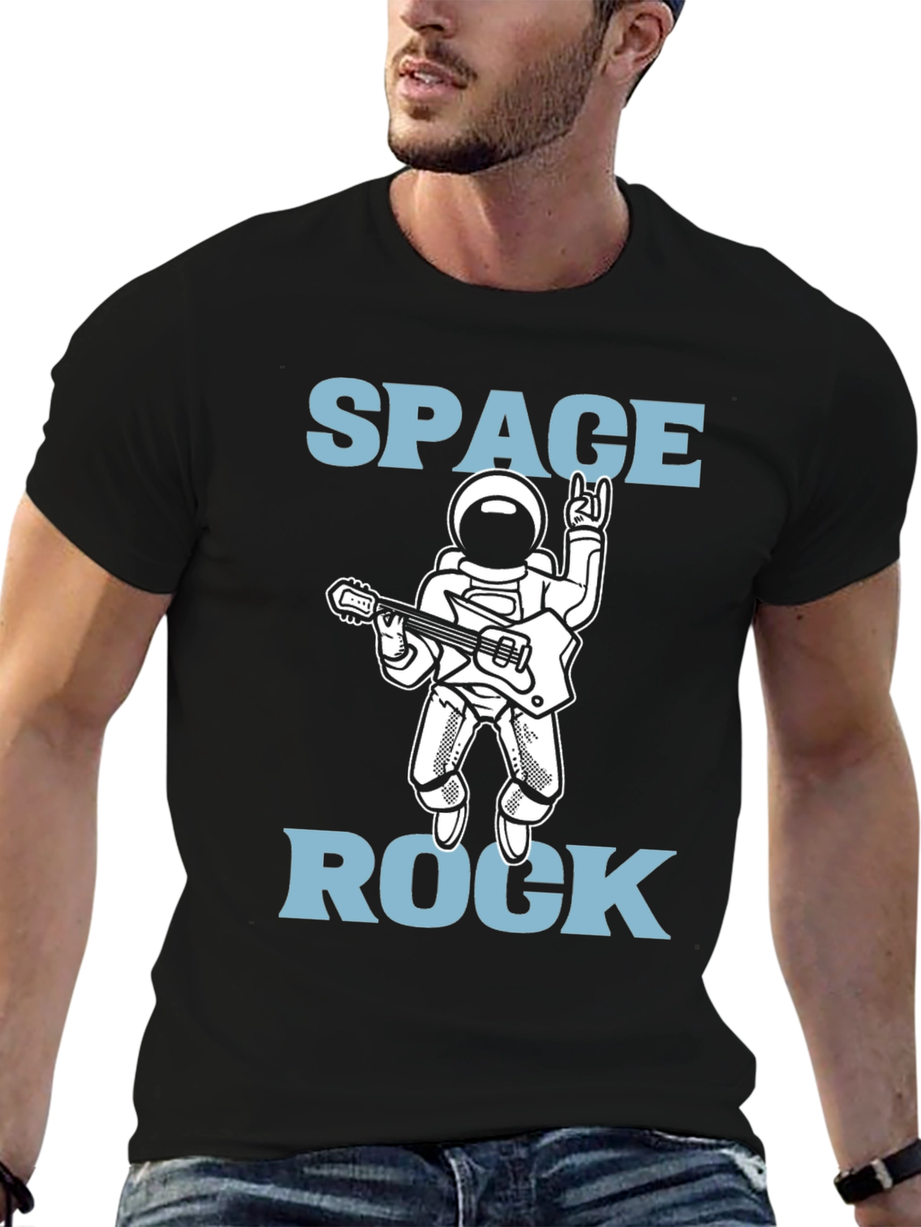 Space Rock Astronaut T-Shirt - Black