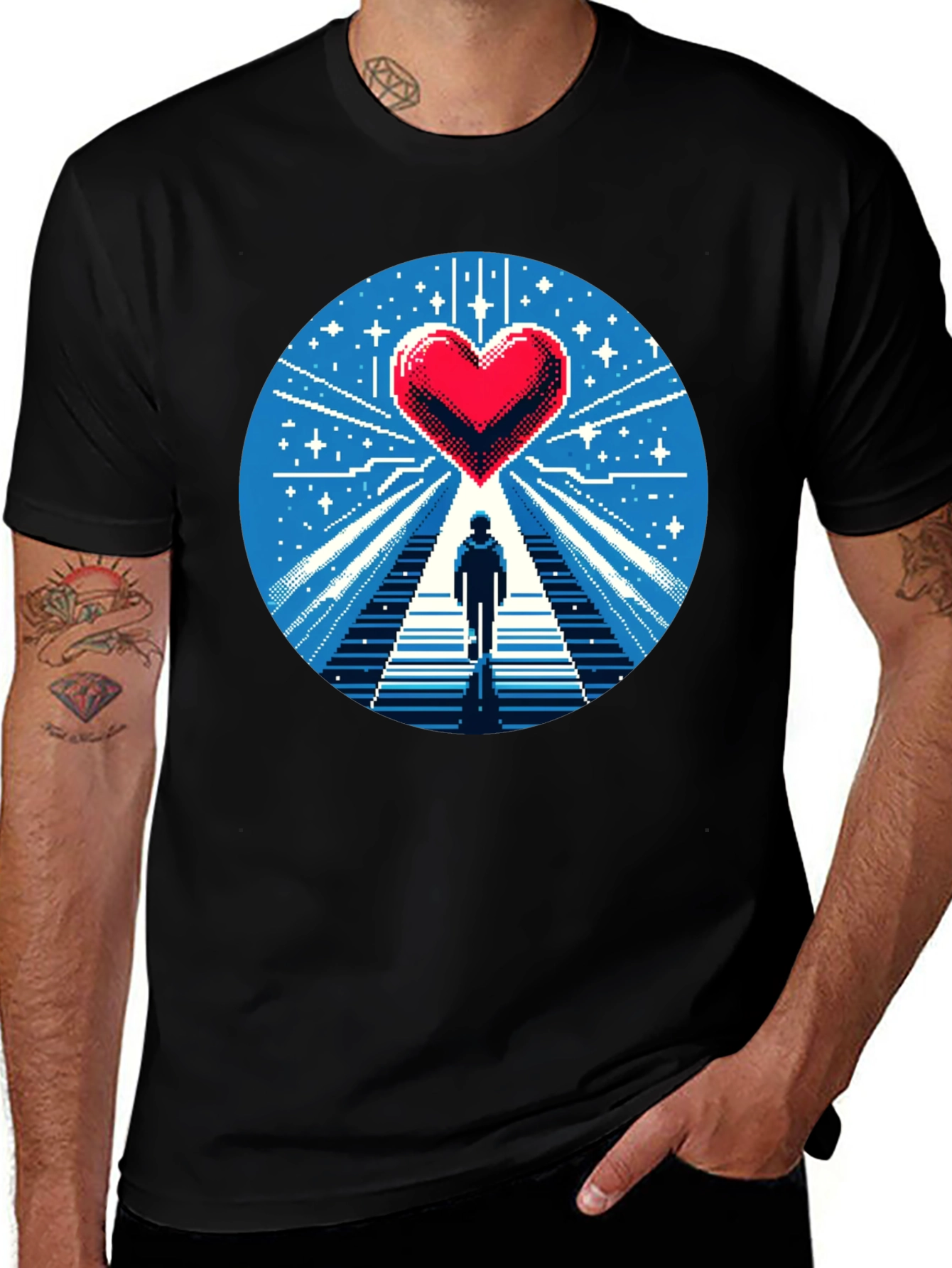 Pixel Heart Journey Graphic Tee