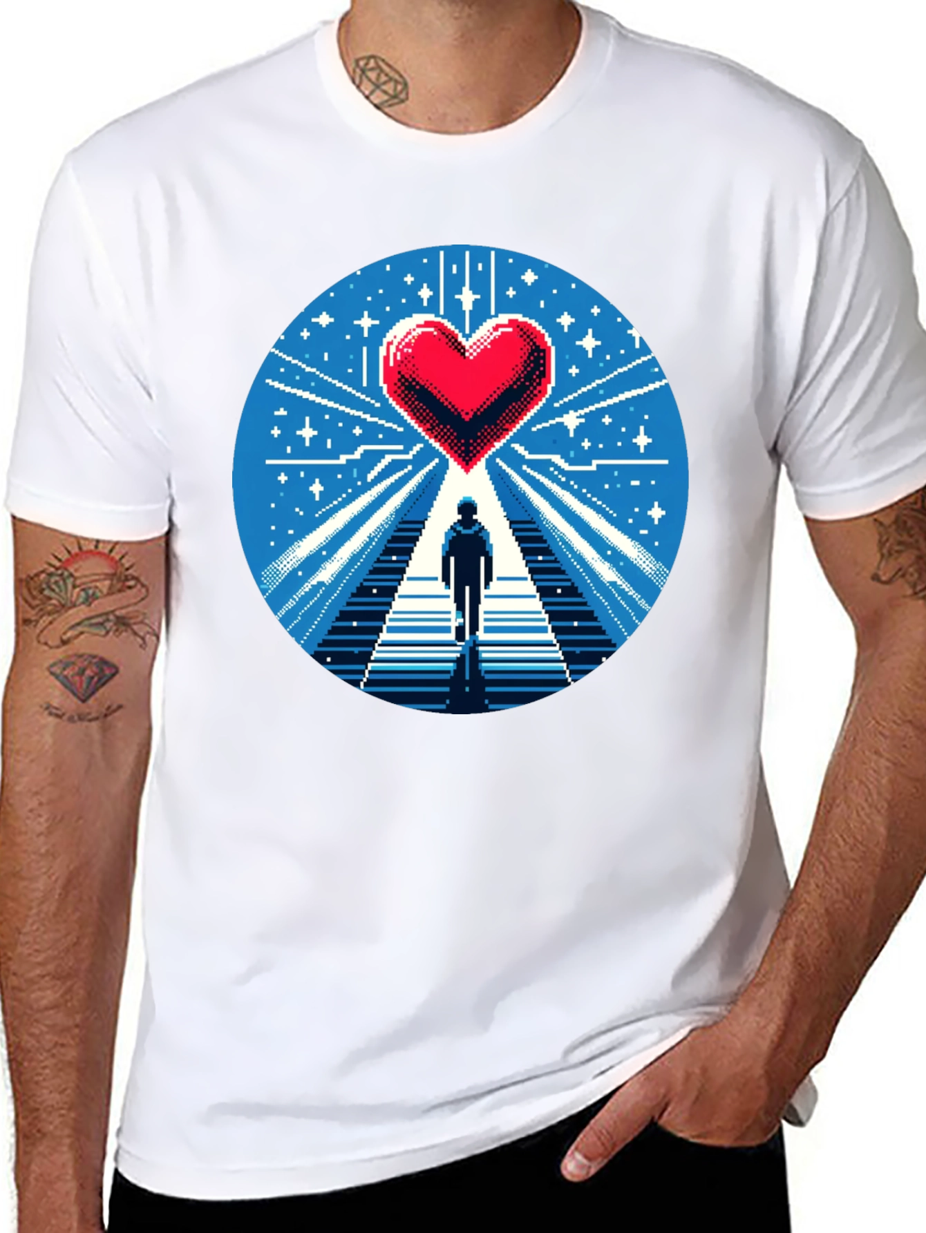 Pixel Heart Journey Graphic Tee