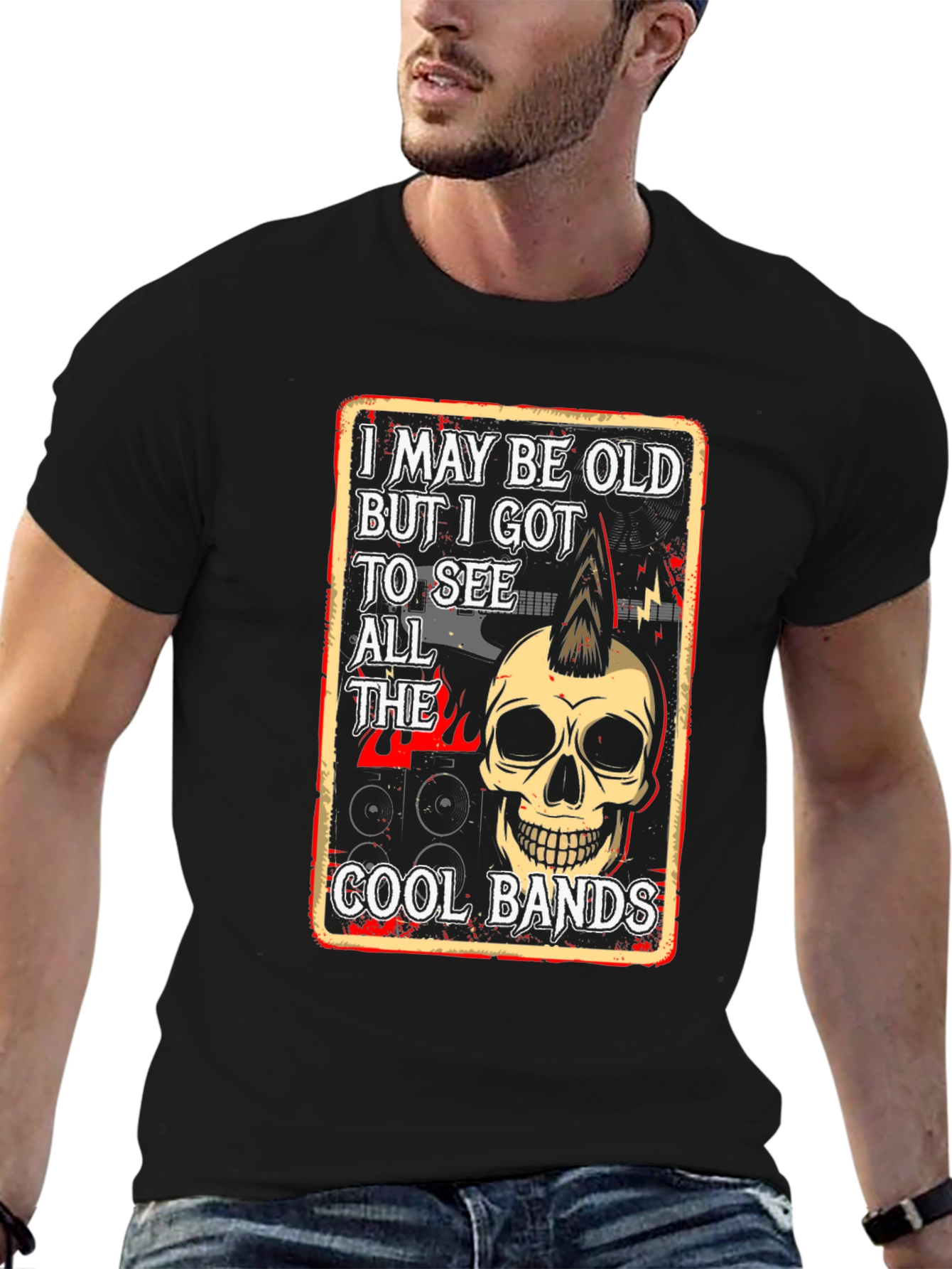 Cool Bands Graphic Tee - Punk Rock Skull