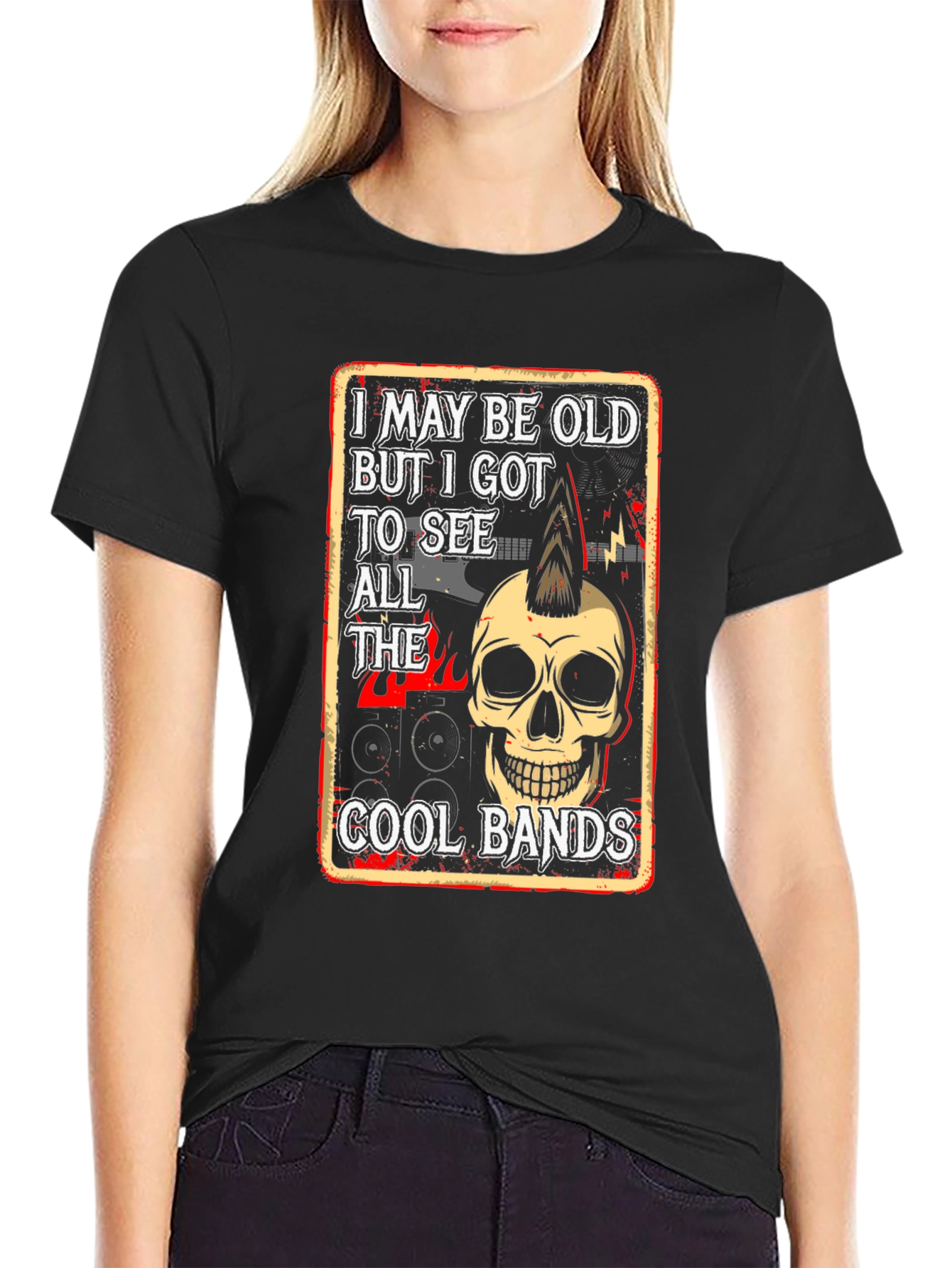 Cool Bands Graphic Tee - Punk Rock Skull