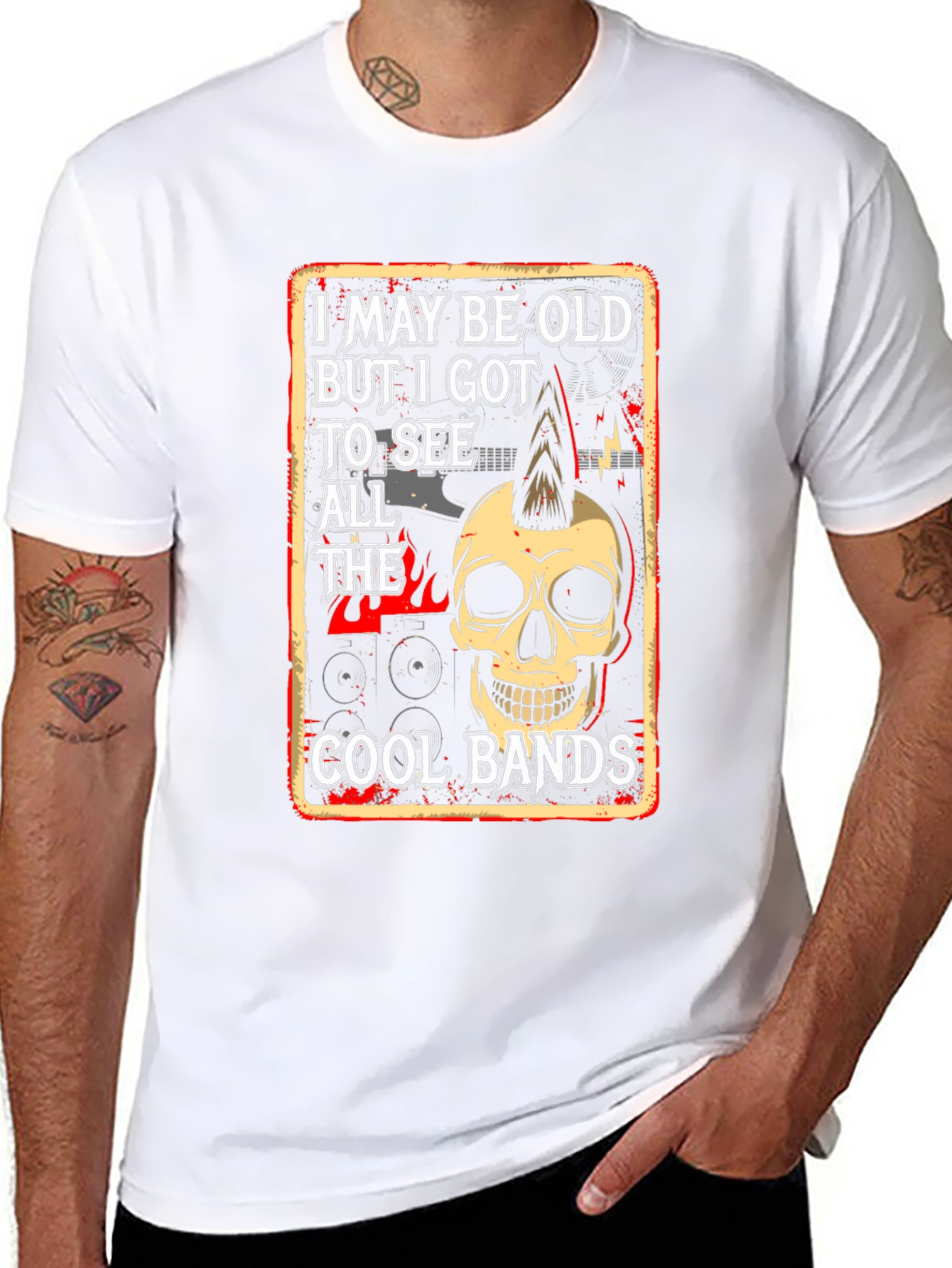 Cool Bands Graphic Tee - Punk Rock Skull
