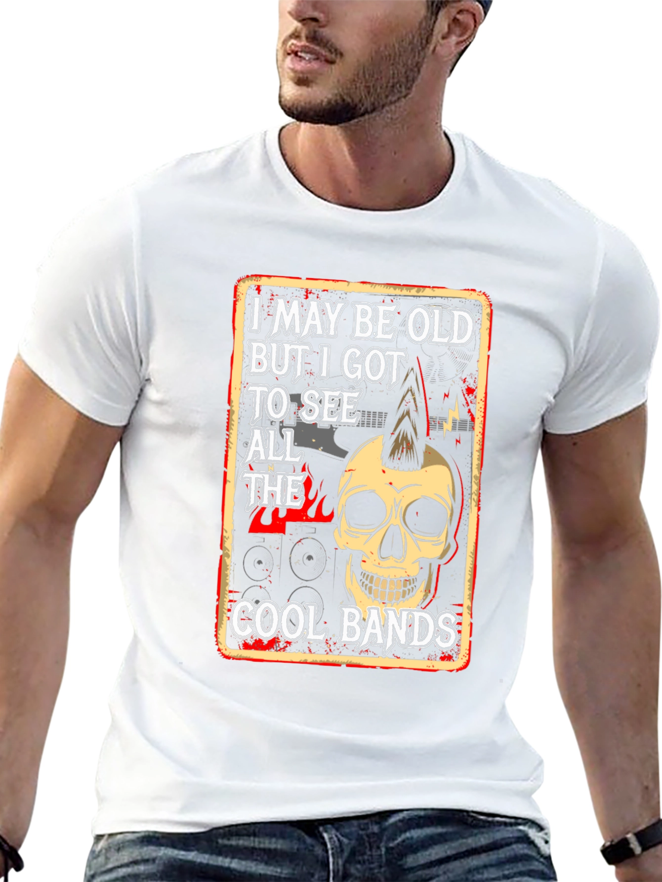 Cool Bands Graphic Tee - Punk Rock Skull