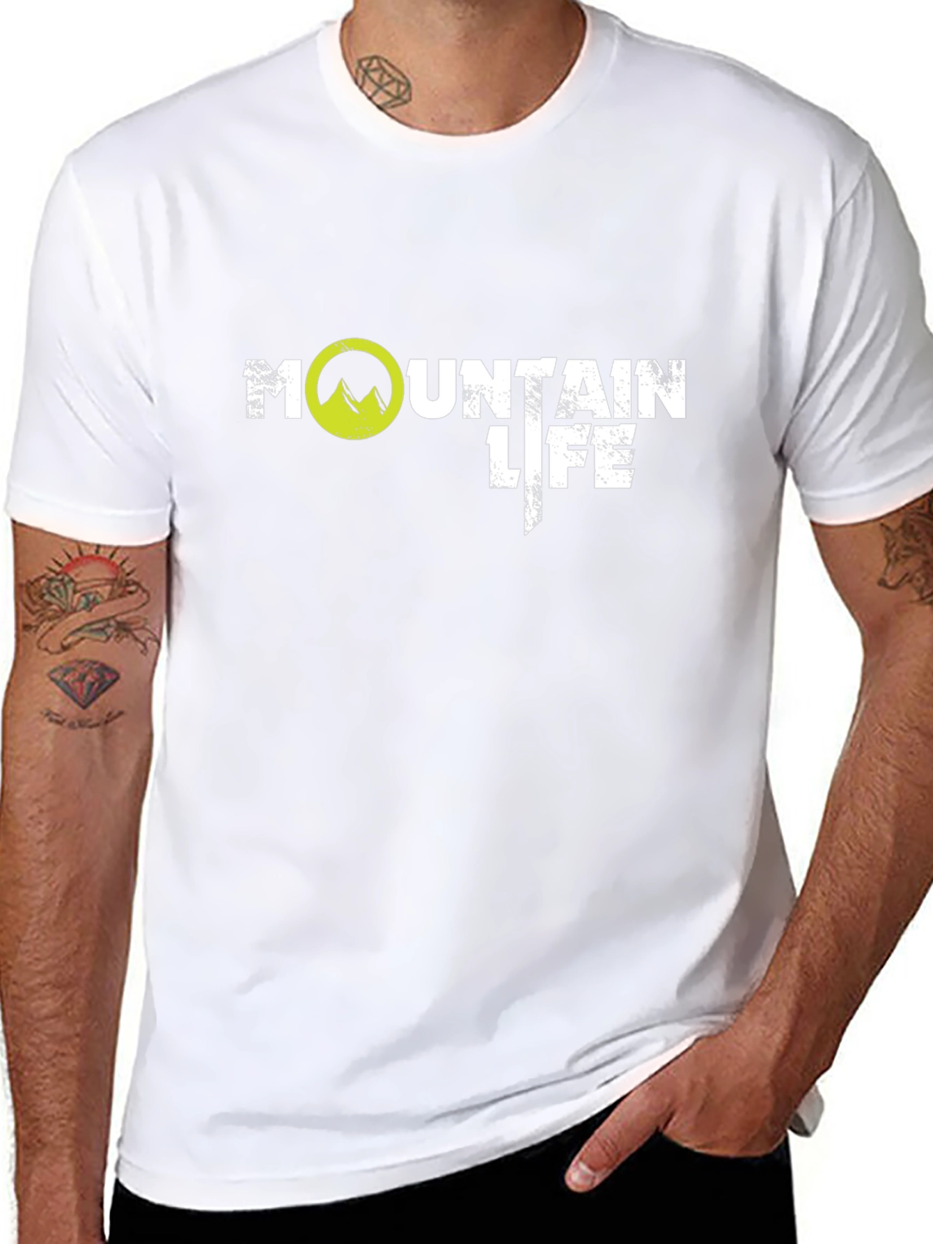 Mountain Life Graphic Tee - Black Cotton T-Shirt